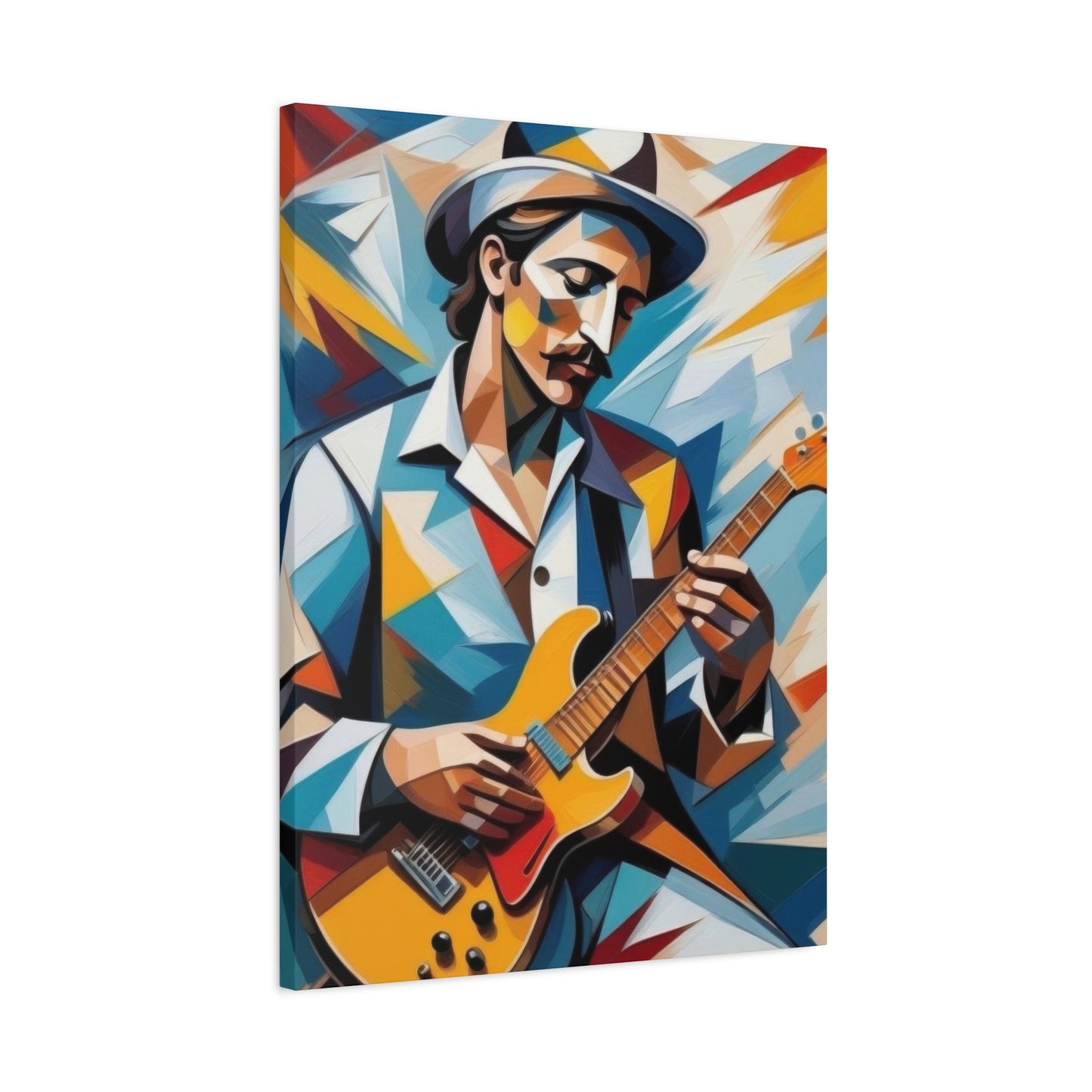 Man Playing Guitar Cubism Wall Art & Canvas Prints