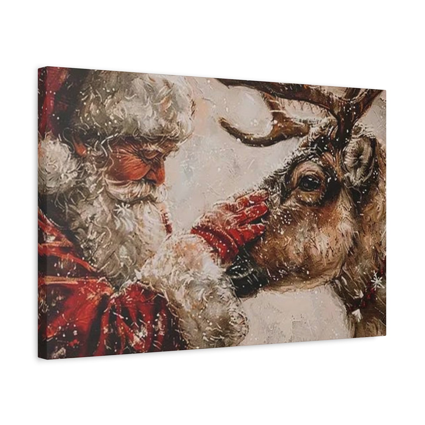 Santa Claus And Reindeer Wall Art & Canvas Prints