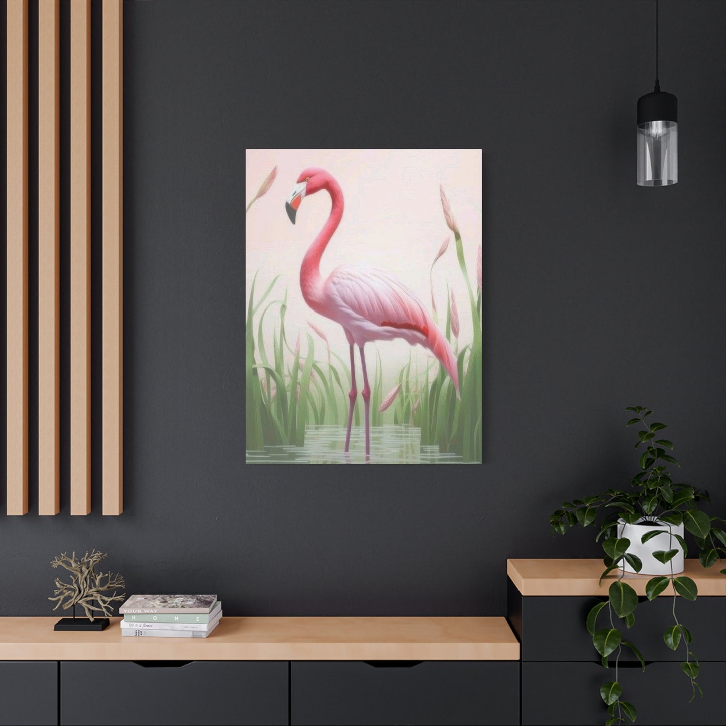 Flamingo Water Grass Wall Art & Canvas Prints