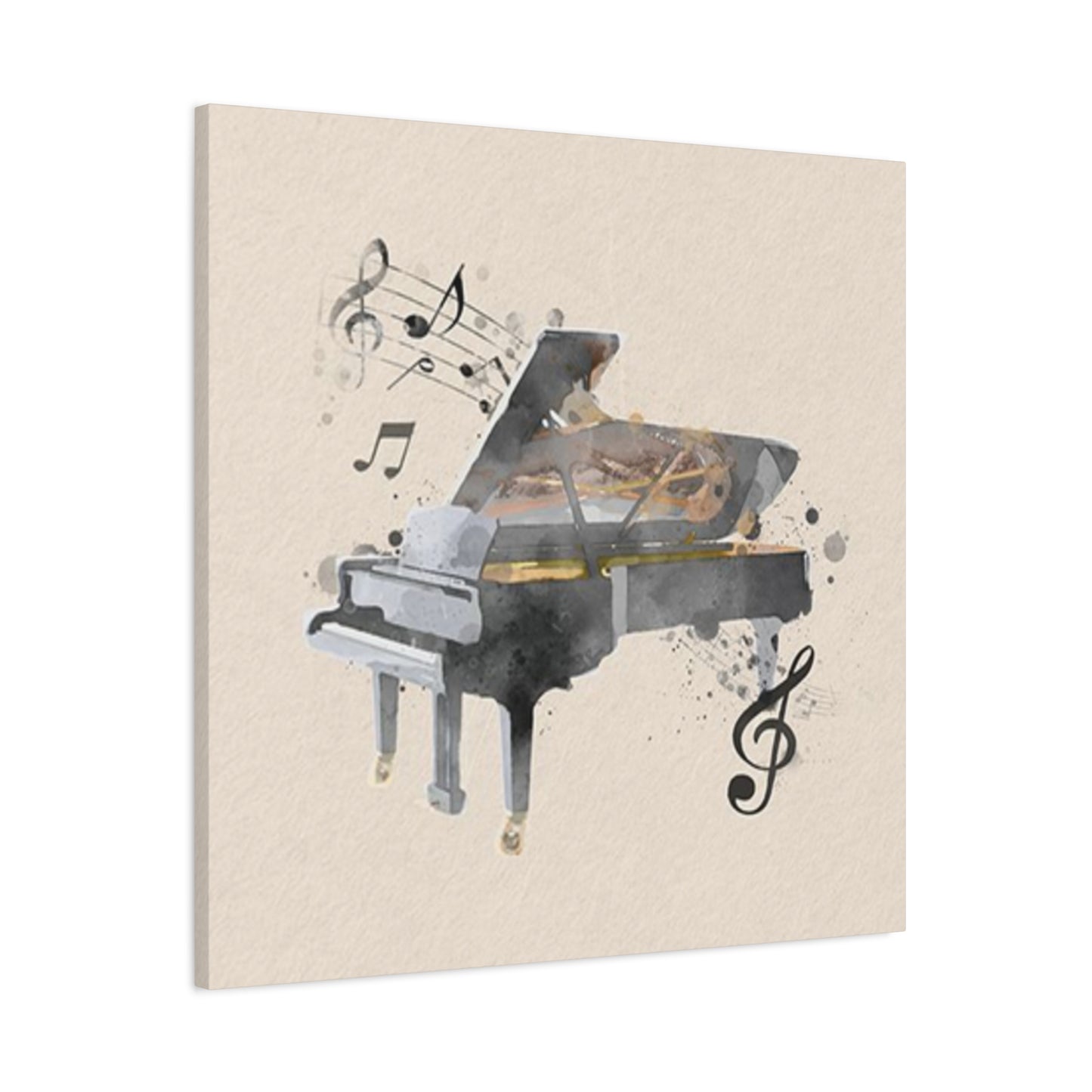 Grey Piano Painting Wall Art & Canvas Prints