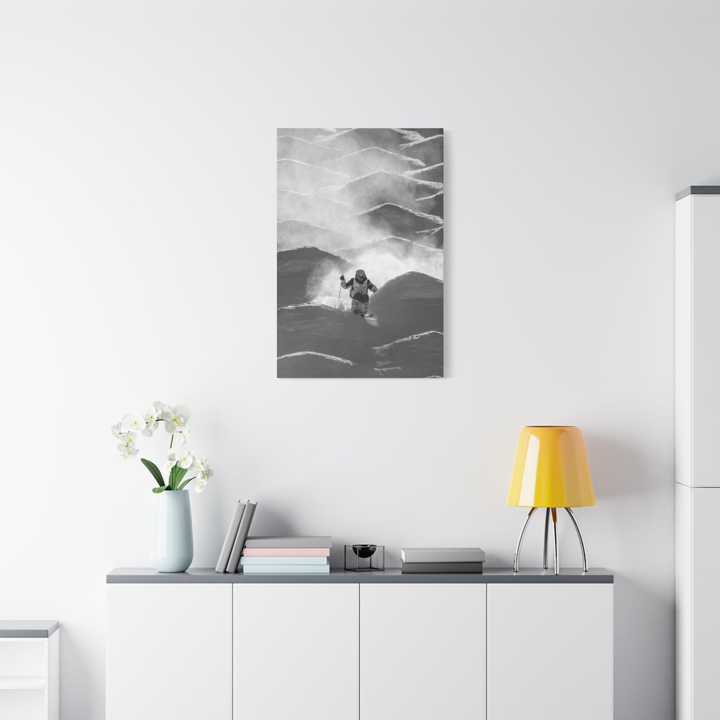 Black & White Skiing Poster Wall Art & Canvas Prints