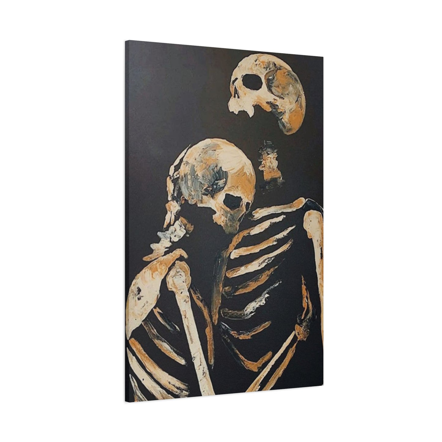 Couple Skeleton Hugging Wall Art & Canvas Prints