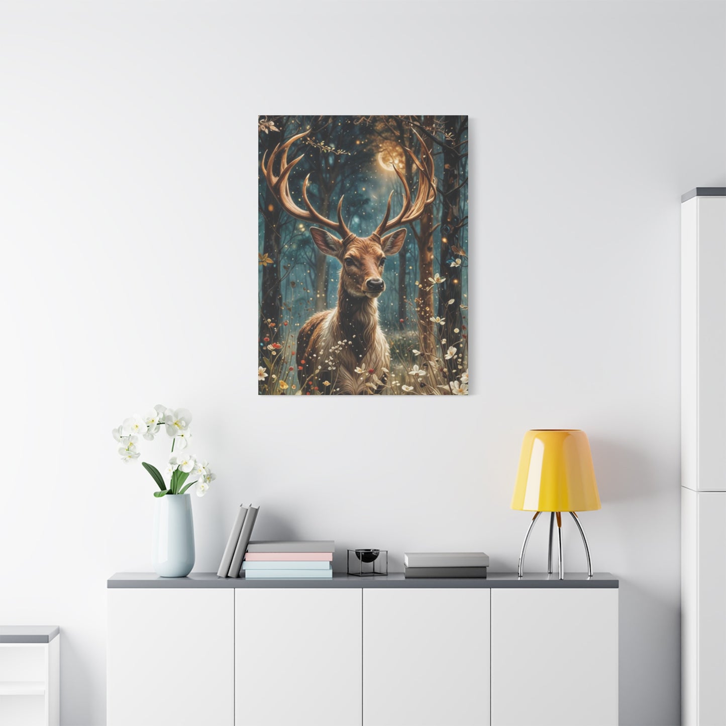 Golden Magical Reindeer Wall Art & Canvas Prints