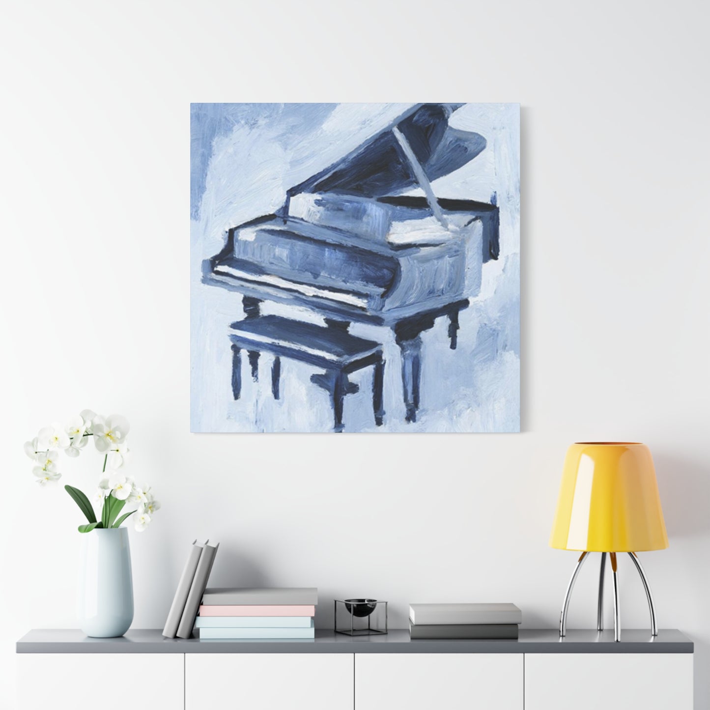 Black Piano Drawing Painting Wall Art & Canvas Prints