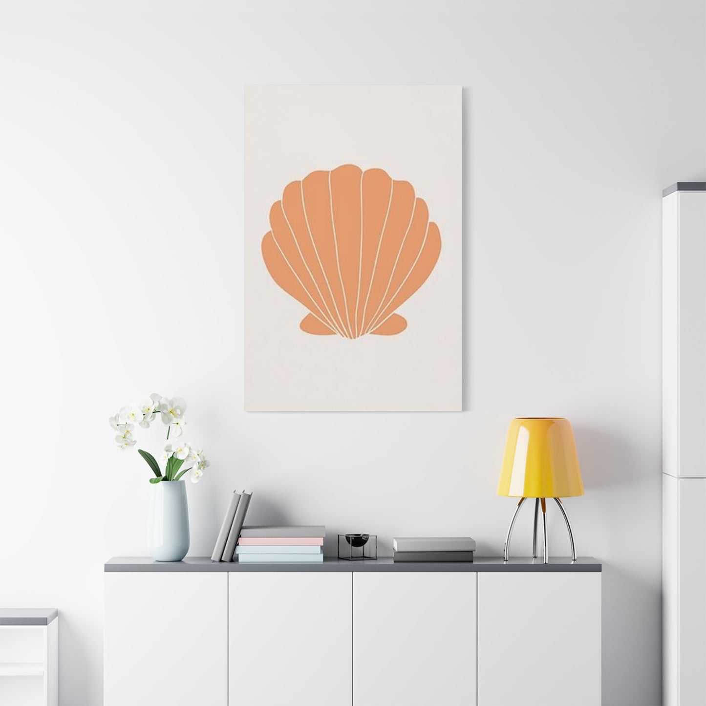 Beautiful Orange Shell Drawing Wall Art & Canvas Prints