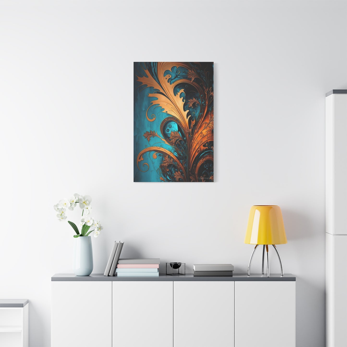 Teal and Gold Harmony Wall Art & Canvas Prints
