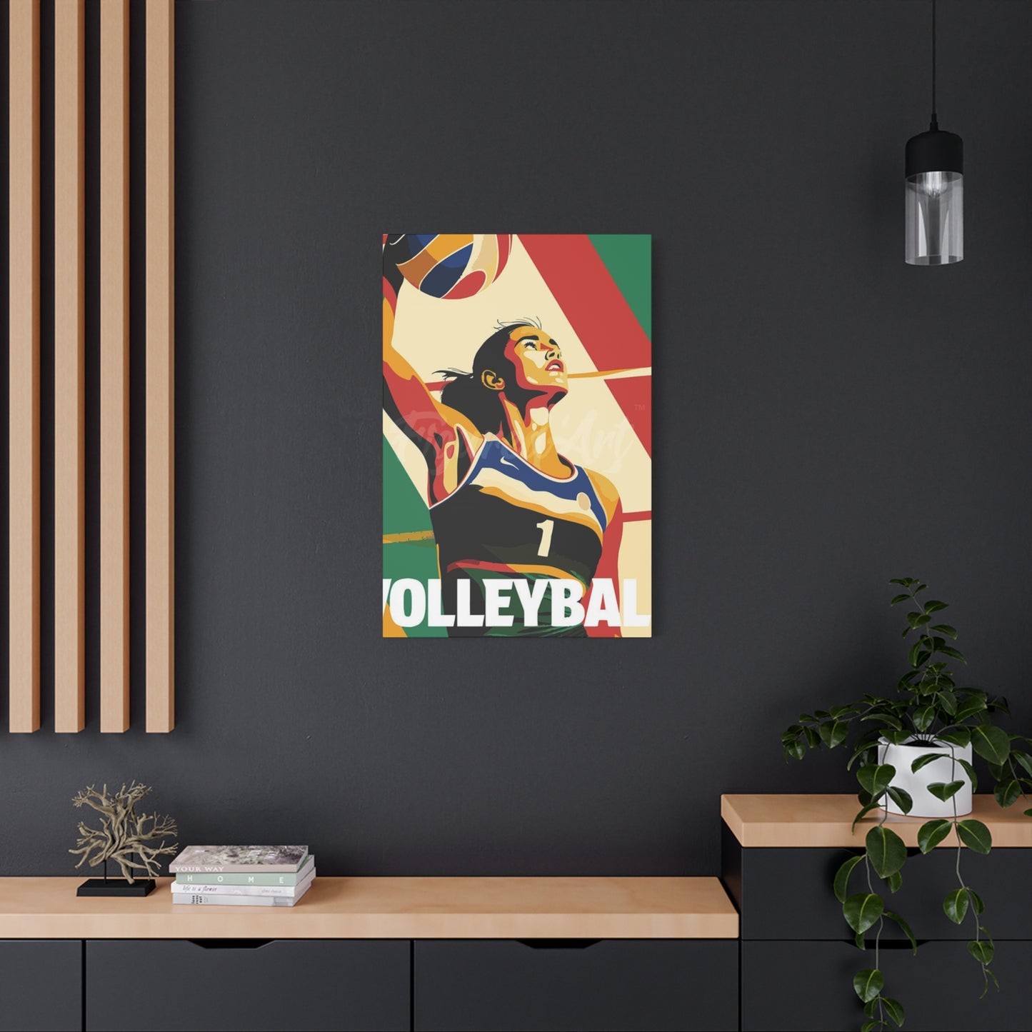 Abstract Volleyball Player Wall Art & Canvas Prints