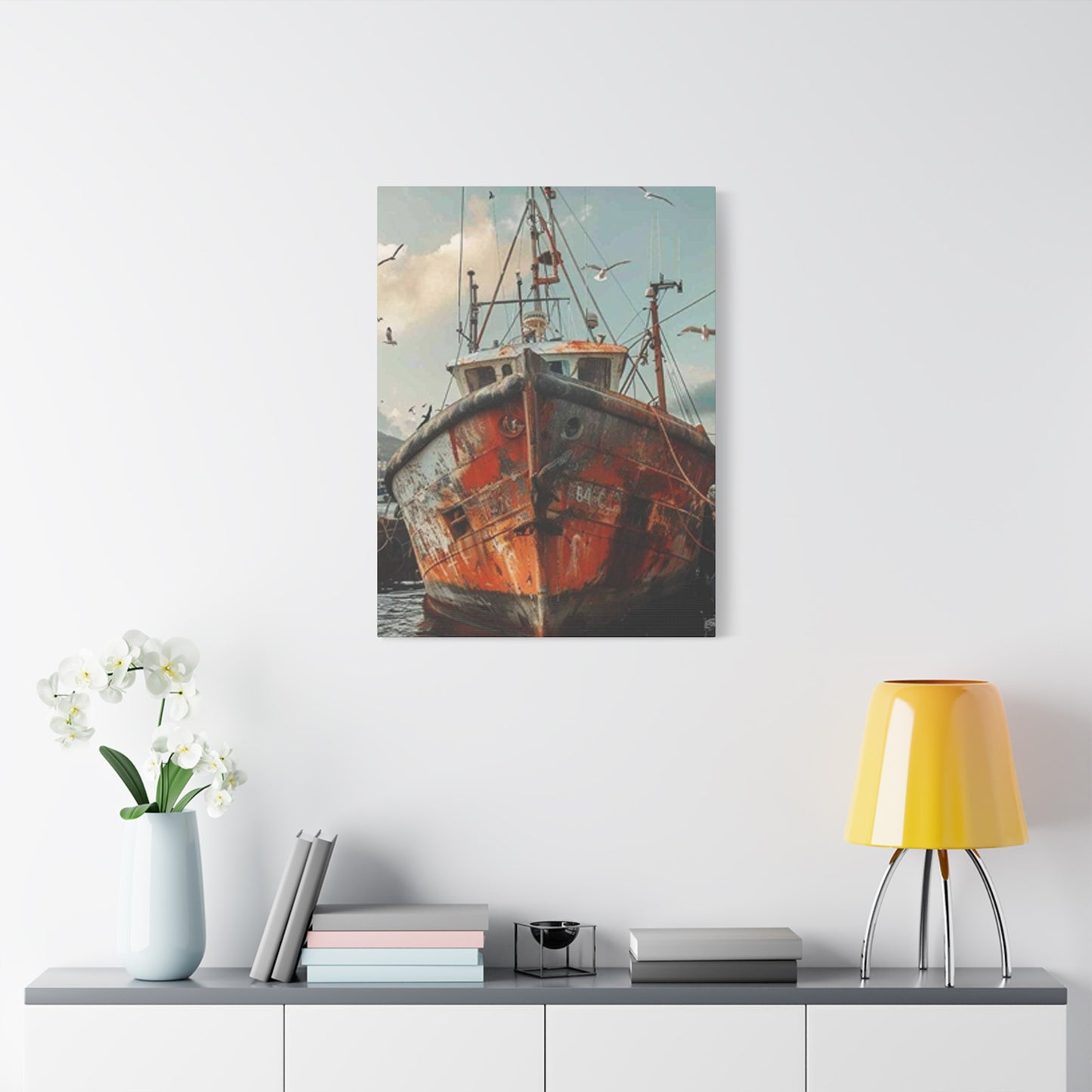 Abandoned Ship At Shore Wall Art & Canvas Prints