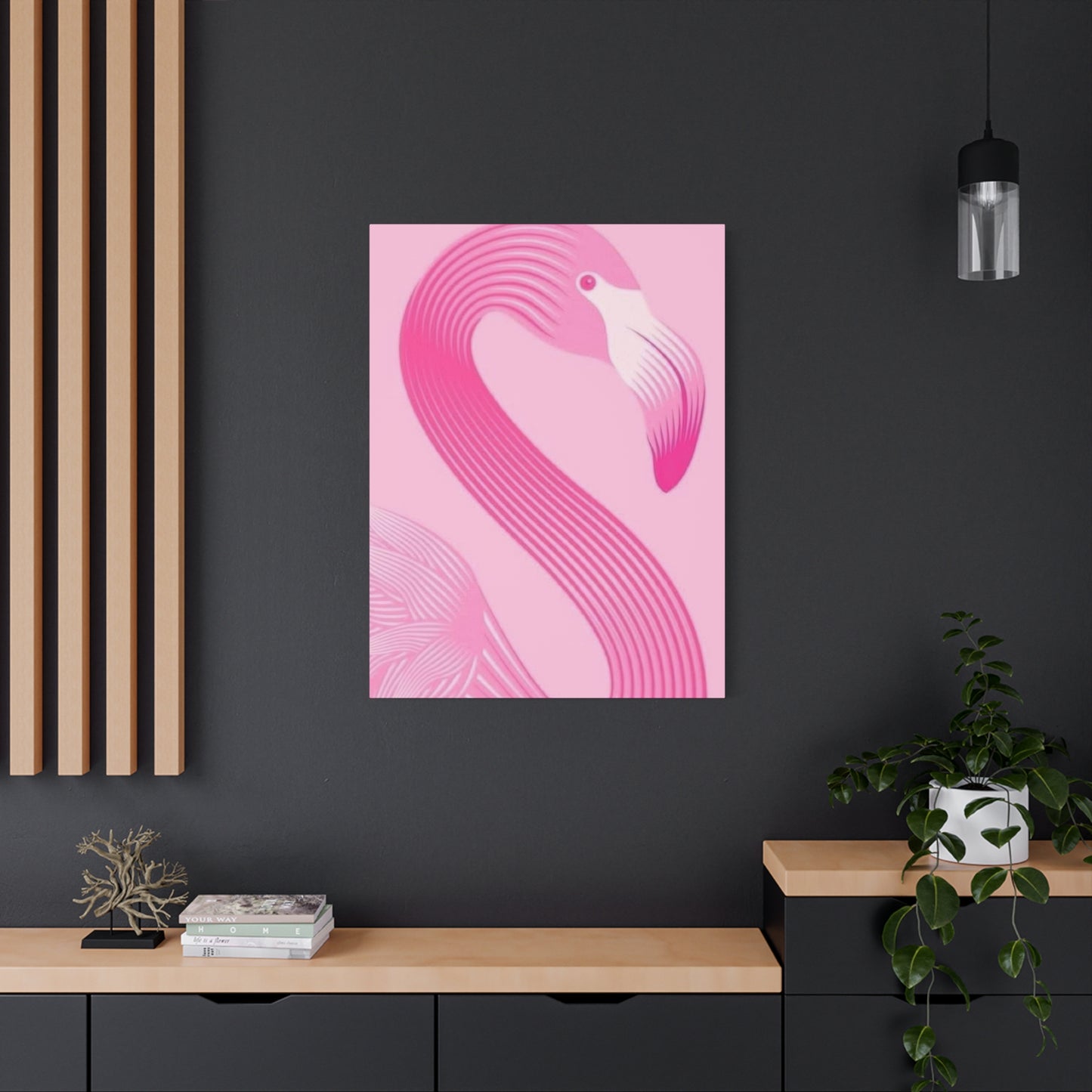 Flamingo Pink Monochrome Wall Art & Canvas Prints