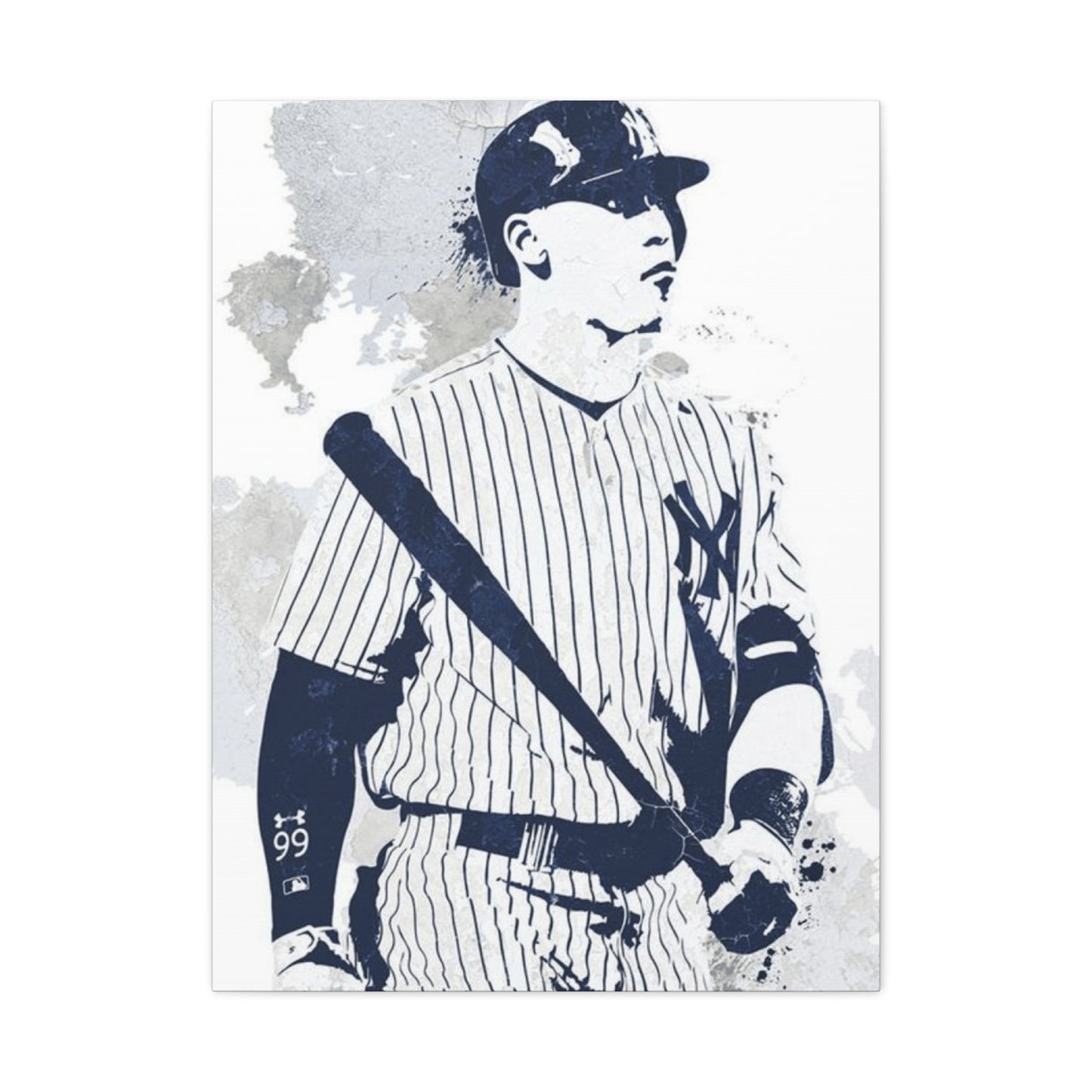 Blue Baseball Drawing Wall Art & Canvas Prints