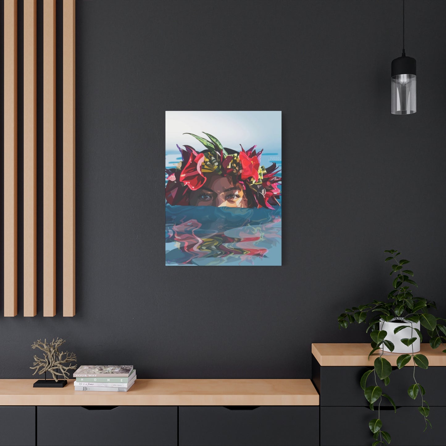 Hawaiian Girl Half Face Wall Art & Canvas Prints