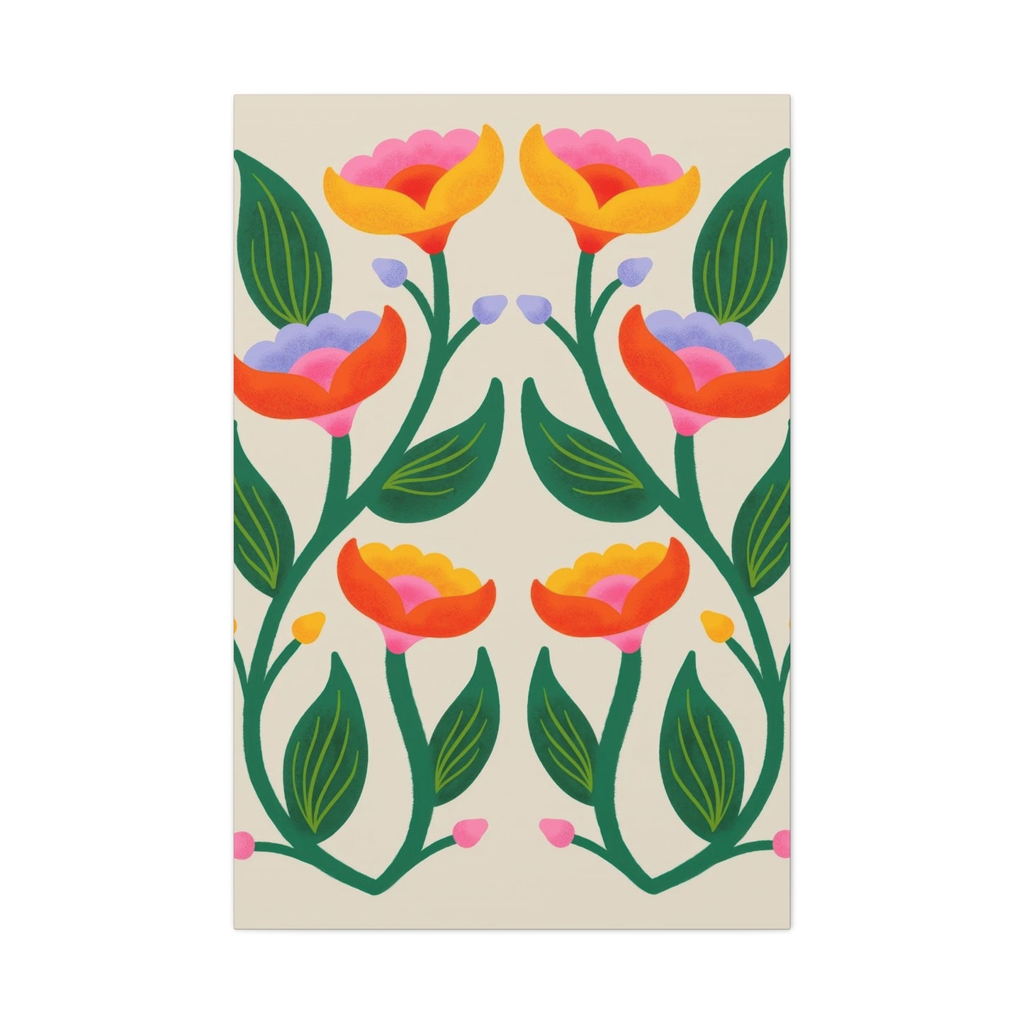Symmetric Colorful Flowers Wall Art & Canvas Prints