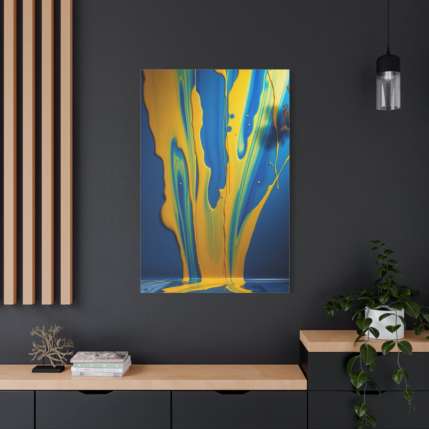 Blue & Yellow Art Premium Gallery Wall Art & Canvas Print