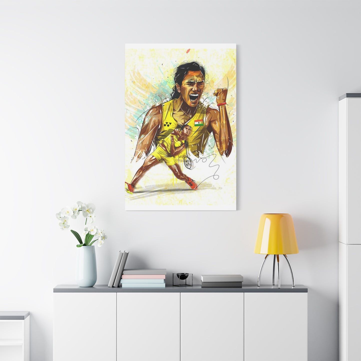 Abstract Badminton Player PV Sindhu Poster Wall Art & Canvas Prints