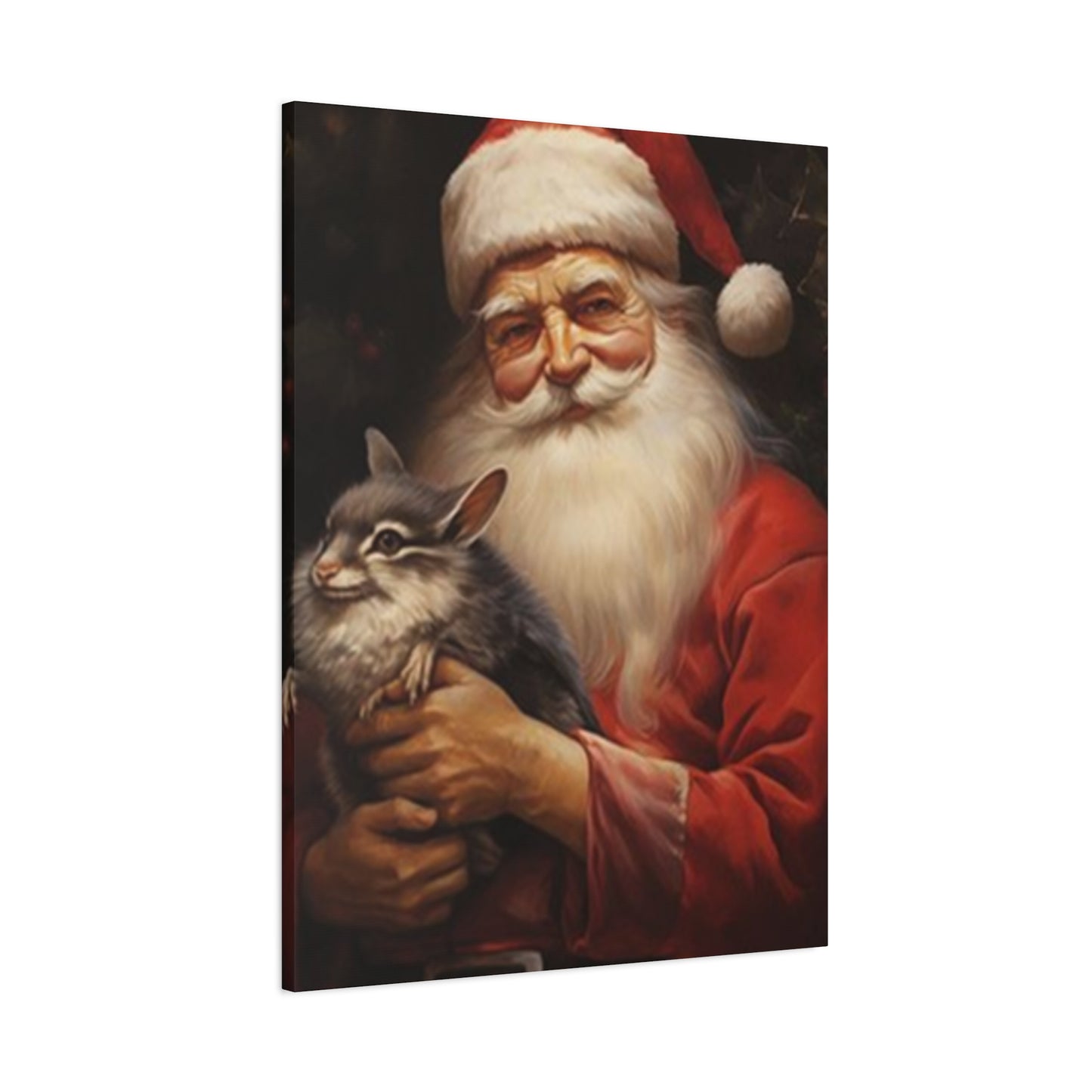 Santa Claus With A Fat Rat Painting Wall Art & Canvas Prints