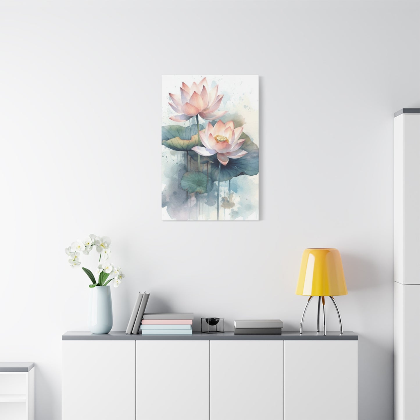 White Lotus Painting Wall Art & Canvas Prints