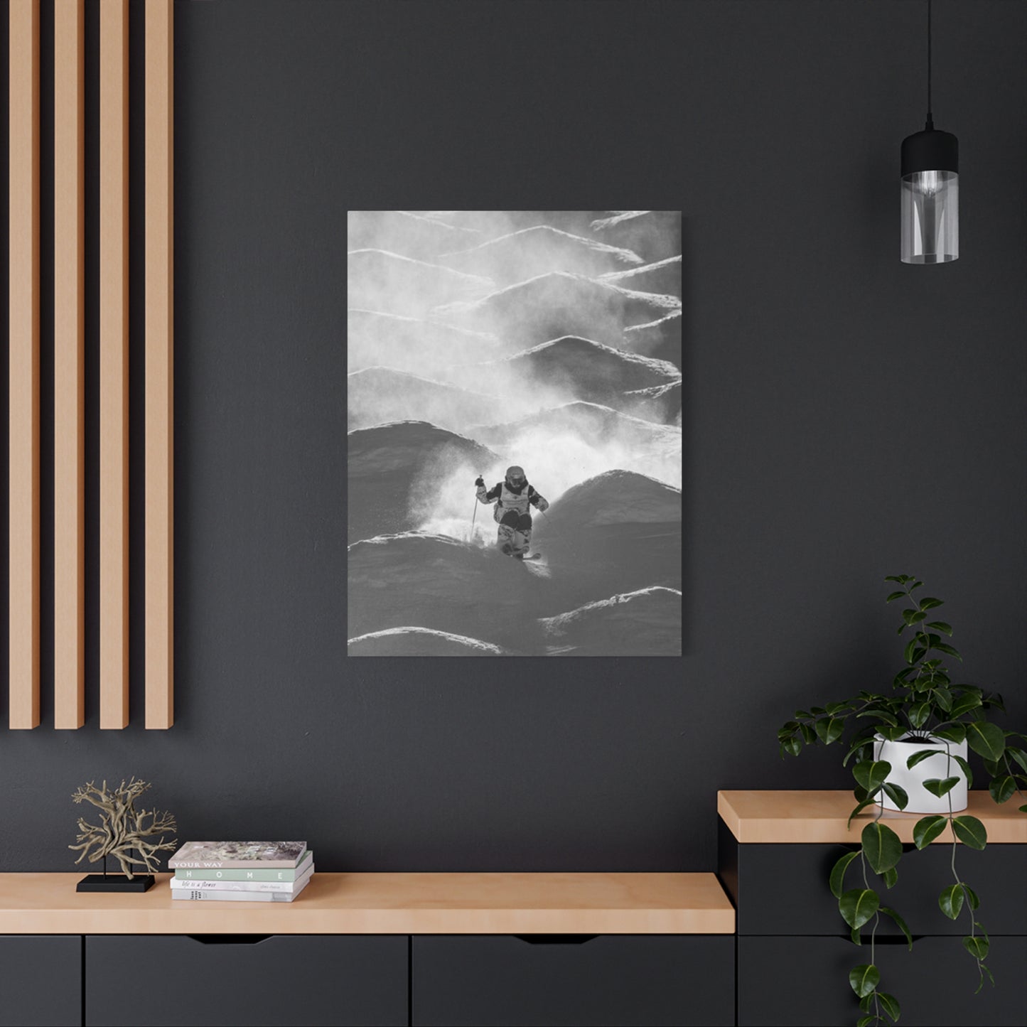 Black & White Skiing Poster Wall Art & Canvas Prints
