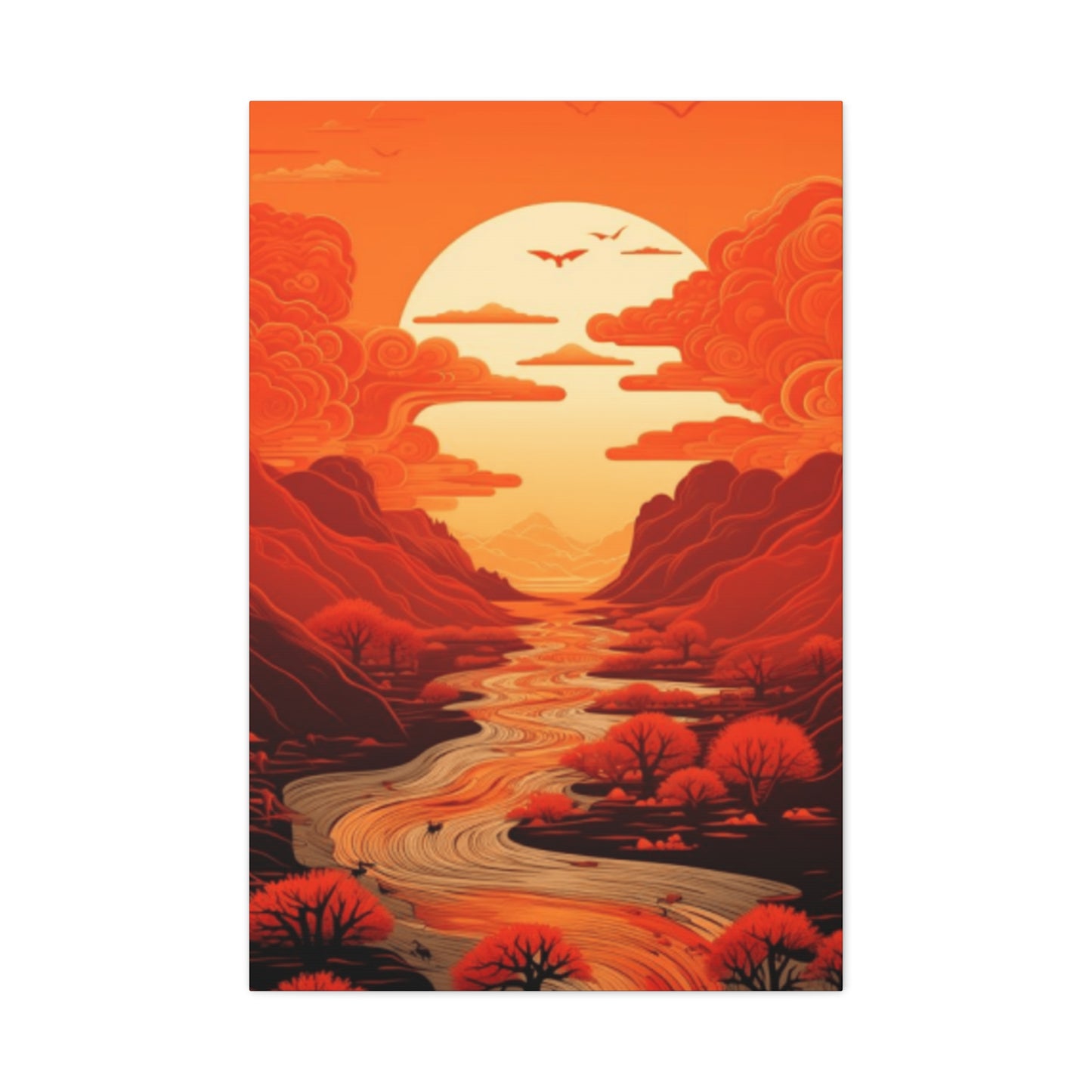 A Sunset With A River Running Through It Wall Art & Canvas Prints