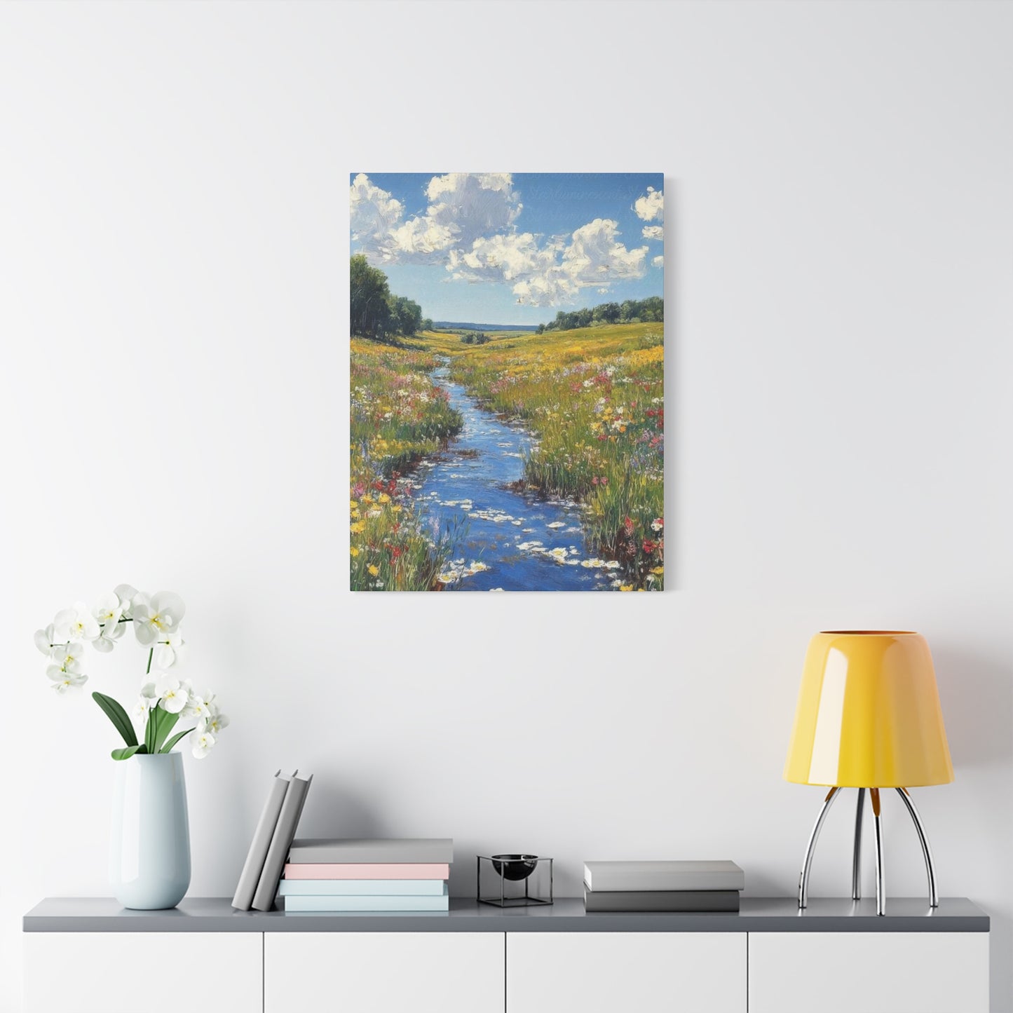 Blue Water Green Fields Colorful Wall Art & Canvas Prints