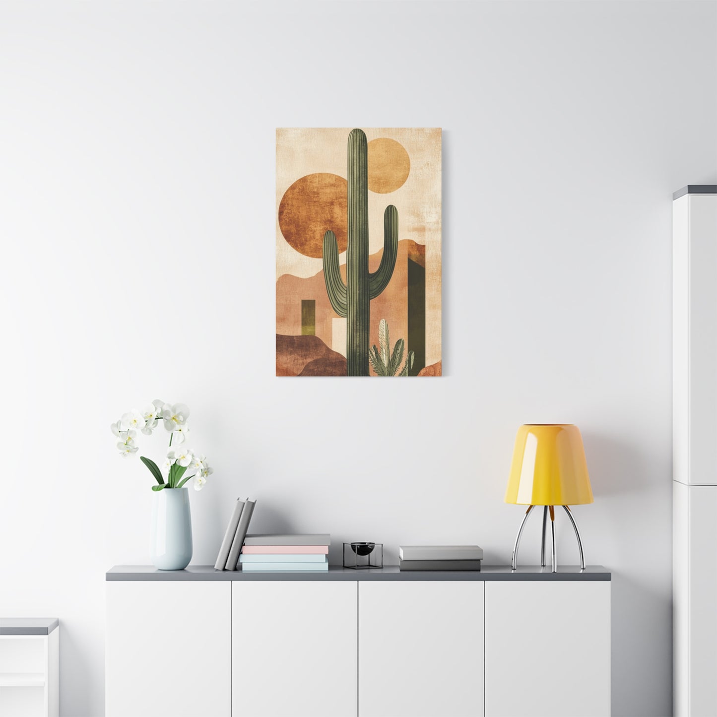 Brown Cactus Painting Wall Art & Canvas Prints