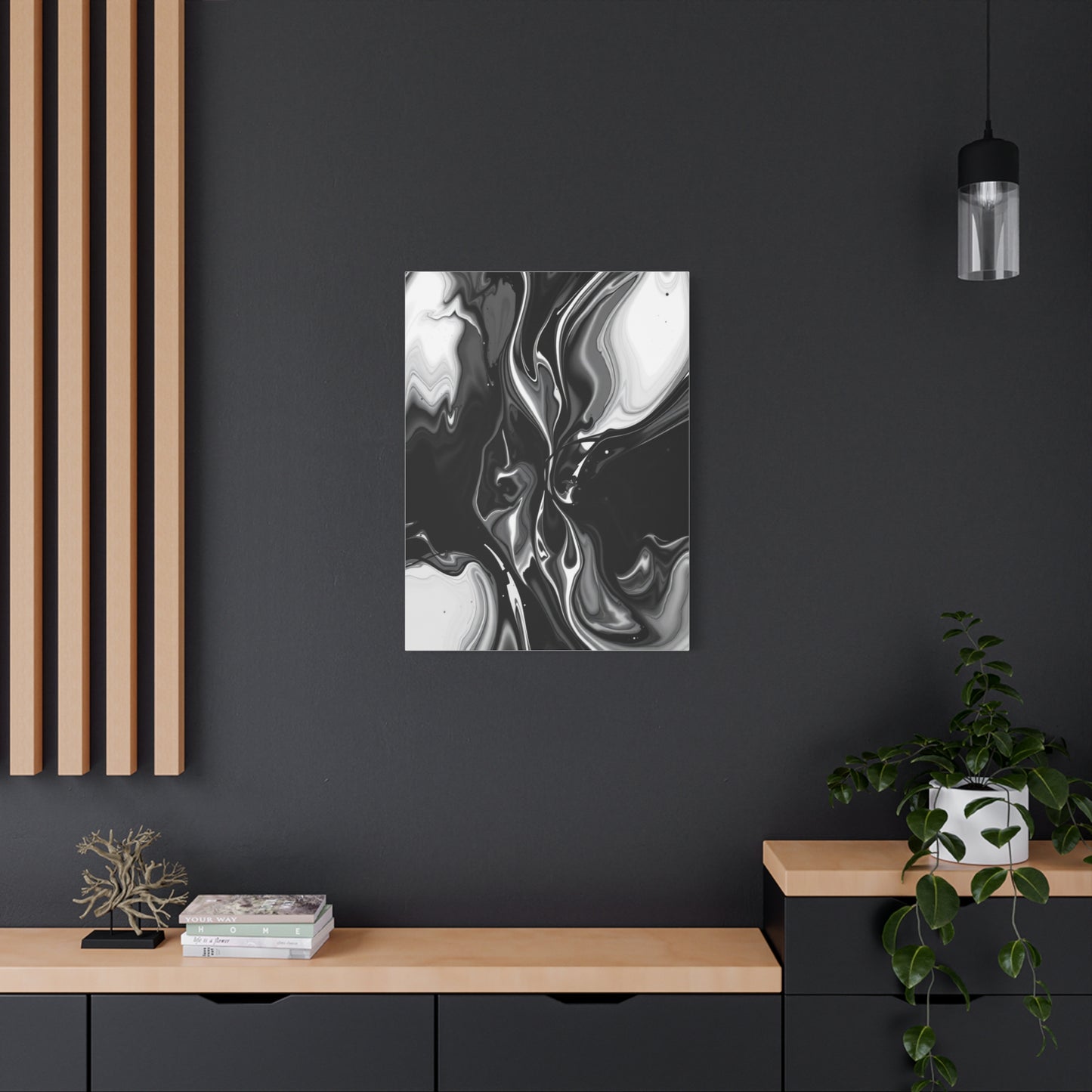 Masterpiece Black and White Abstract Art Vision Wall Art & Canvas Print