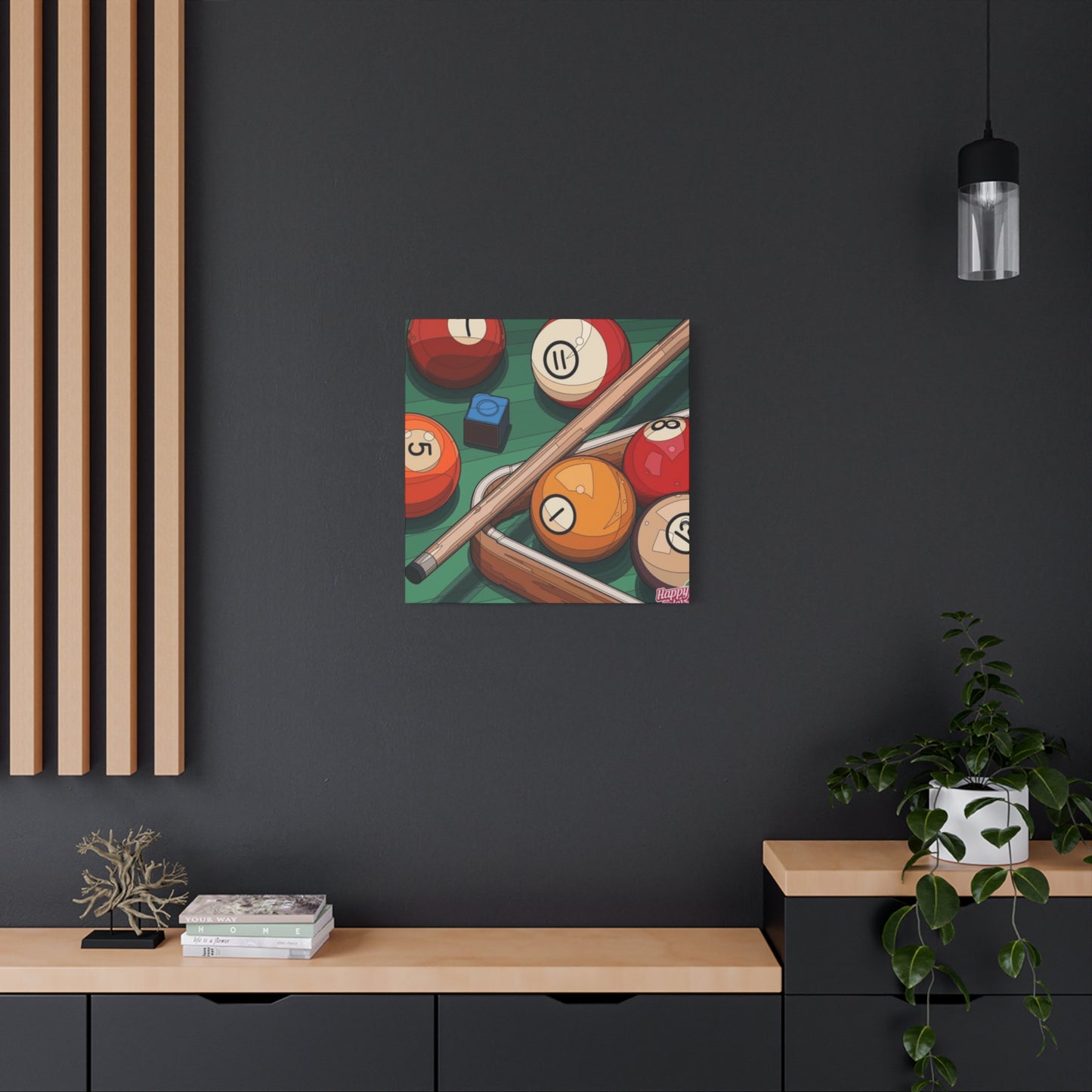 Billiard table, Balls and Cue Wall Art & Canvas Prints