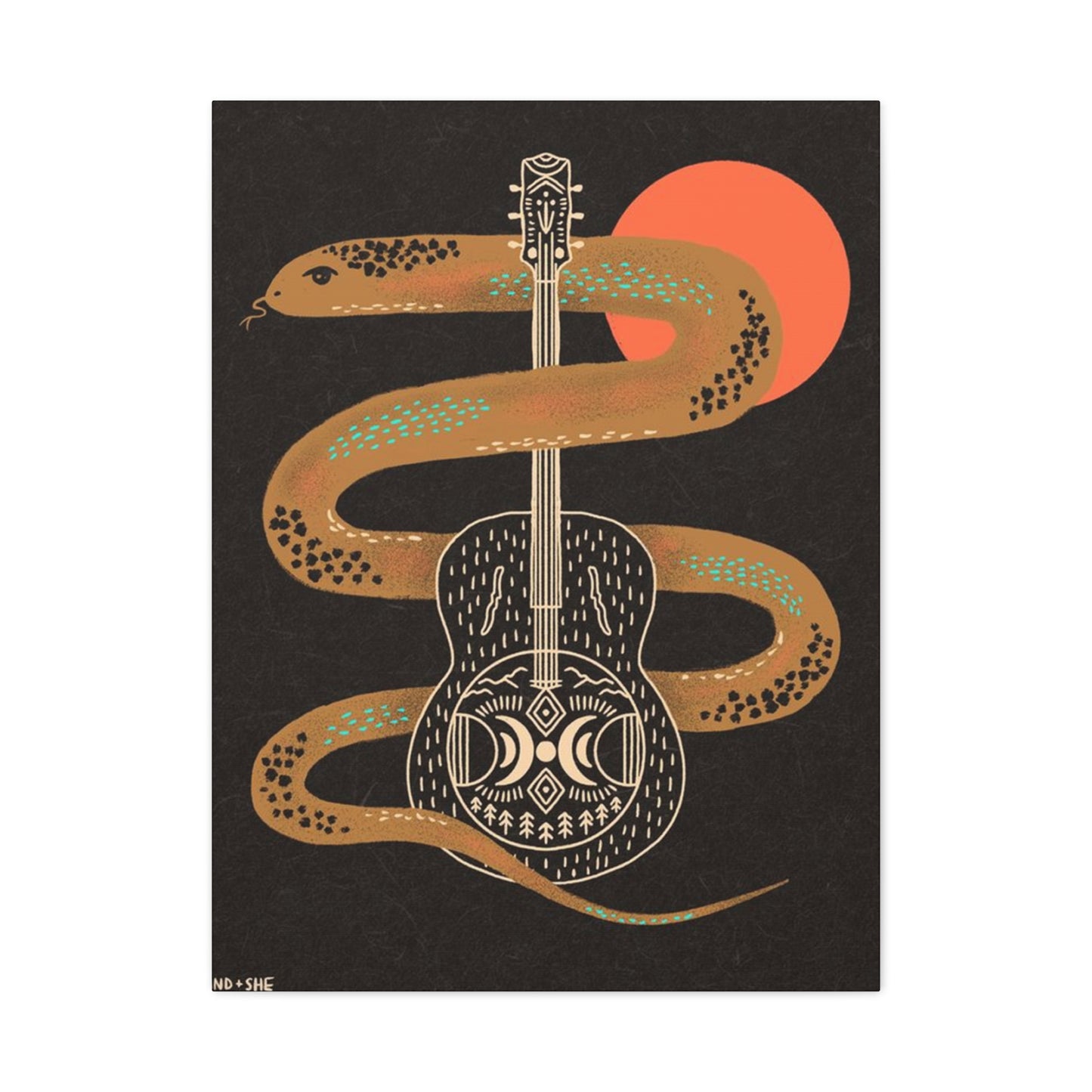 Snake And Guitar Wall Art & Canvas Prints