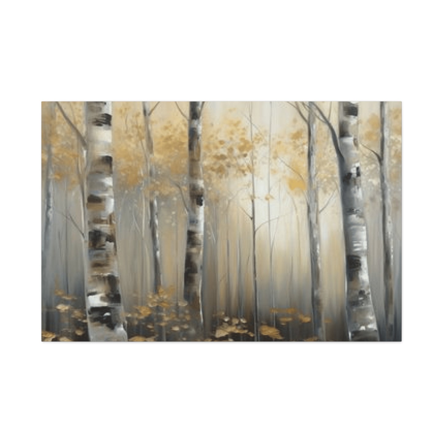Dusky Birch Trees Painting Wall Art & Canvas Prints