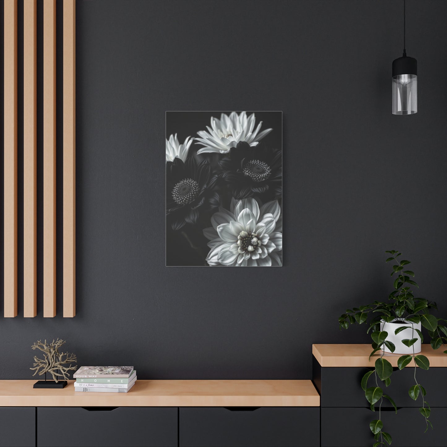 Monochrome Bloom Elegance Wall Art & Canvas Print