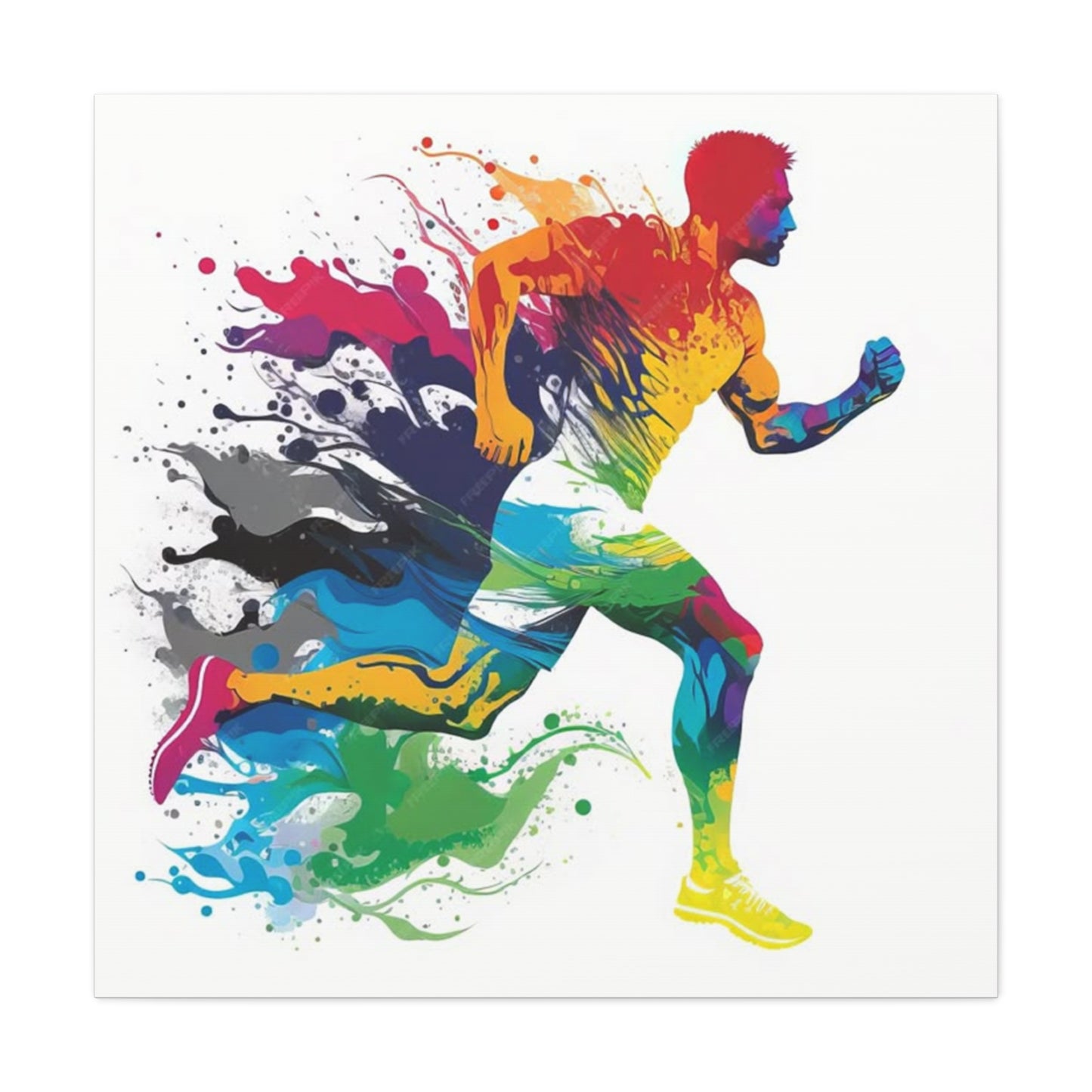 Running Graffiti Wall Art & Canvas Prints