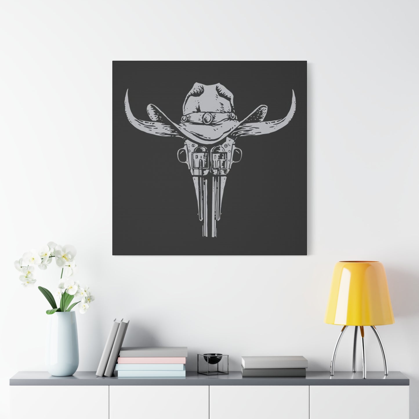 Horn & Guns Drawing Wall Art & Canvas Prints