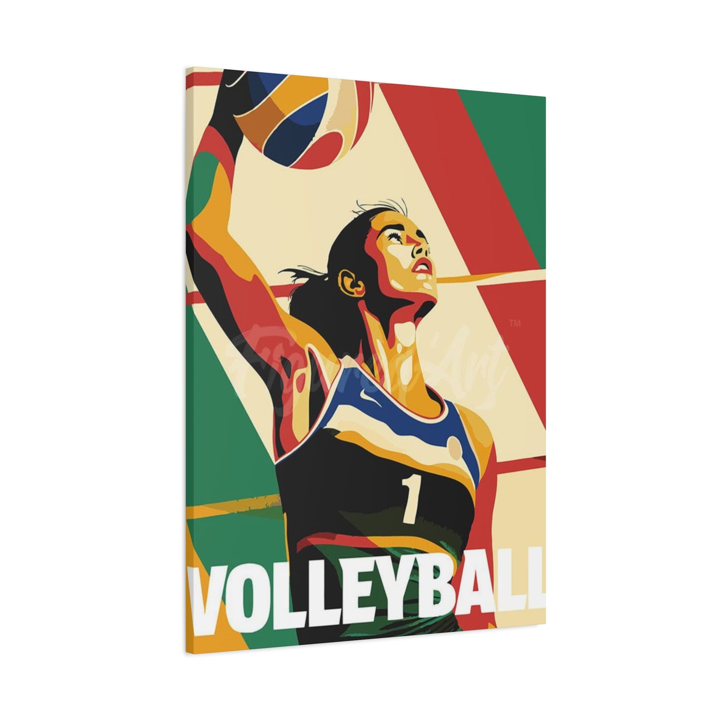 Abstract Volleyball Player Wall Art & Canvas Prints