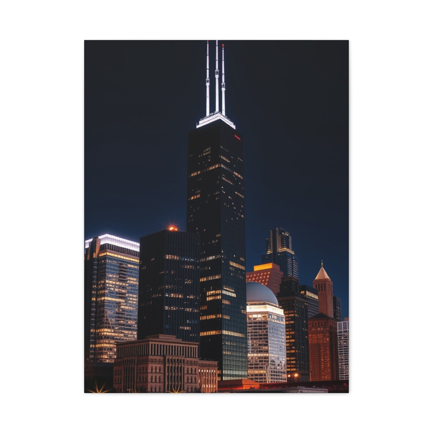 Chicago Skylines Art Canvas Art 1 Wall Art & Canvas Print