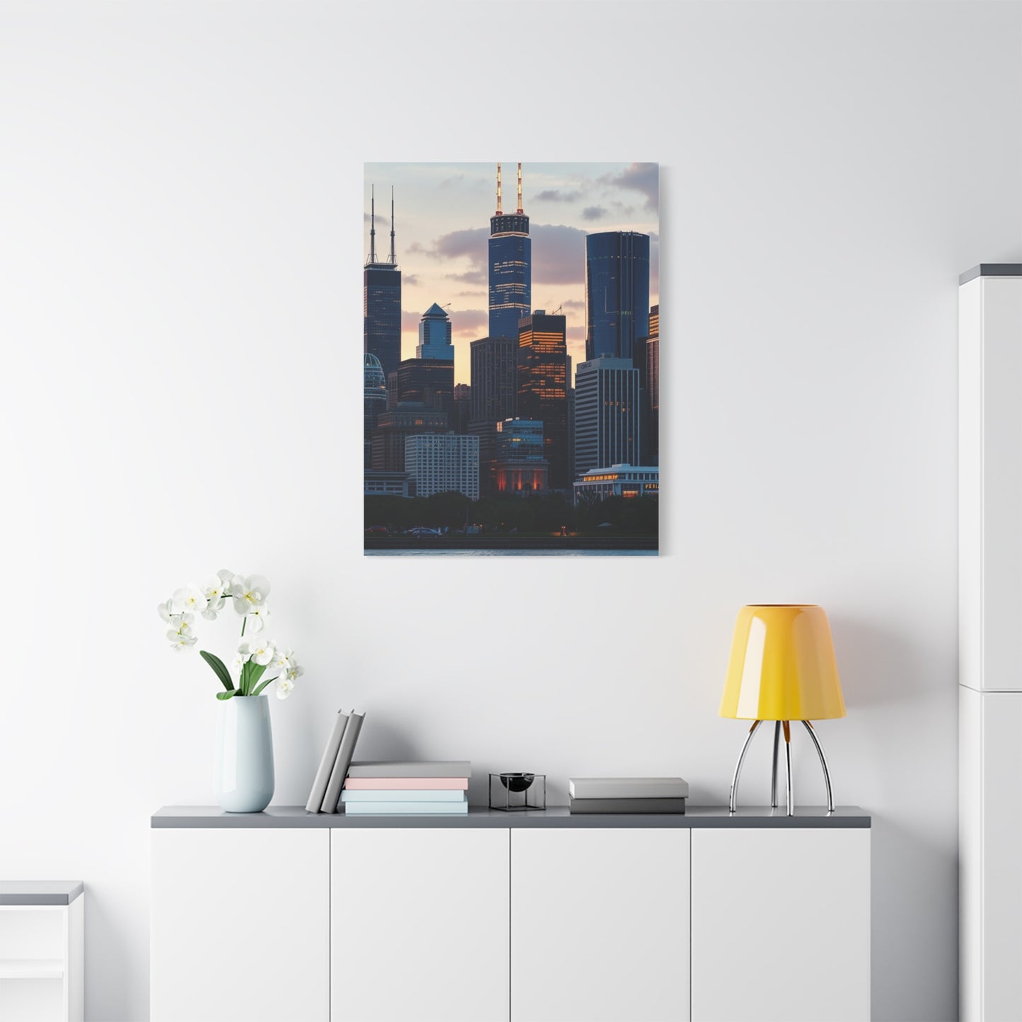 Chicago Skylines Art Canvas Art 5 Wall Art & Canvas Print