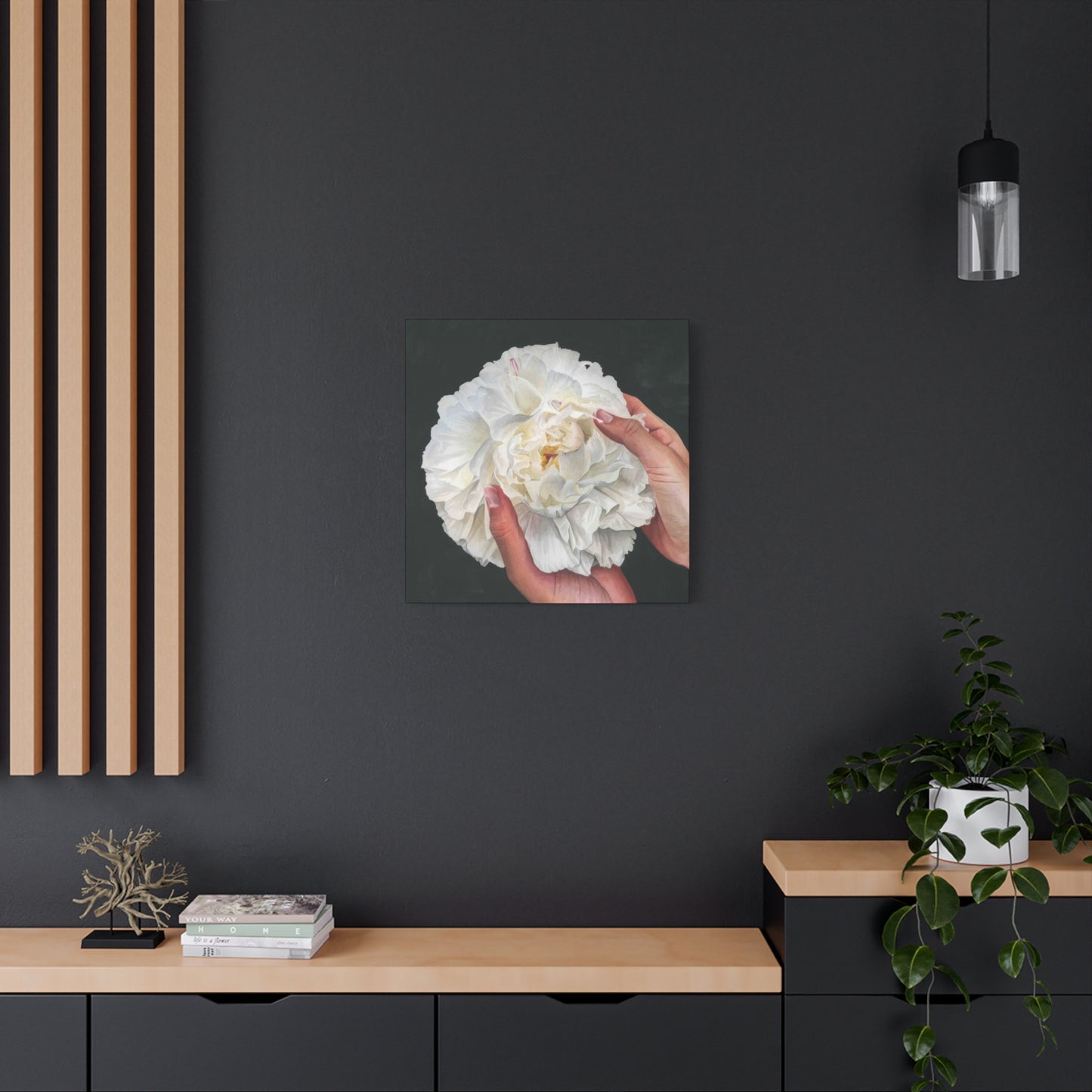 Grace Popp Holding White Flower Wall Art & Canvas Prints