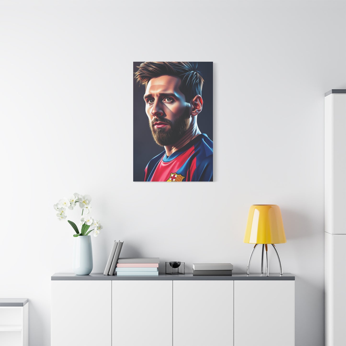 Lionel Messi Illustration Art Premium Canvas 17 Wall Art & Canvas Print