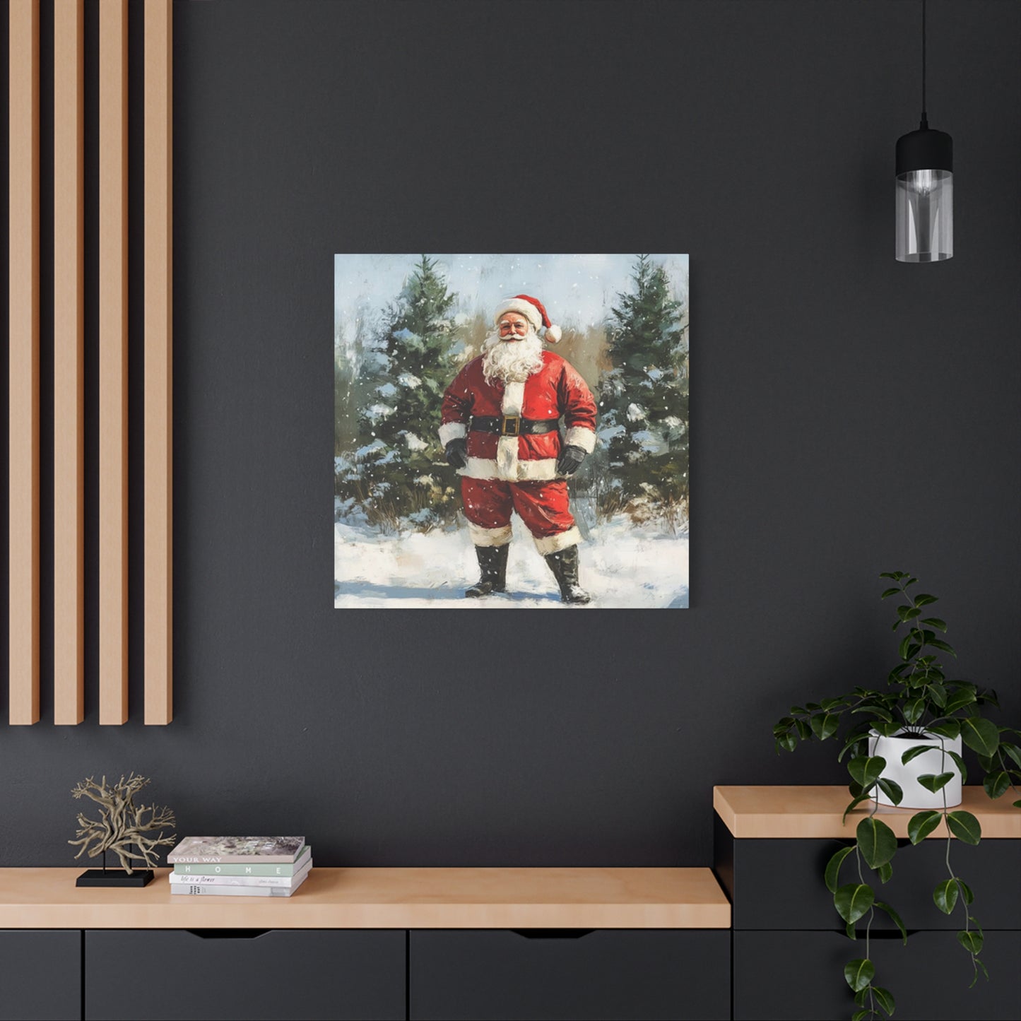 Santa Claus In Snow Wall Art & Canvas Prints
