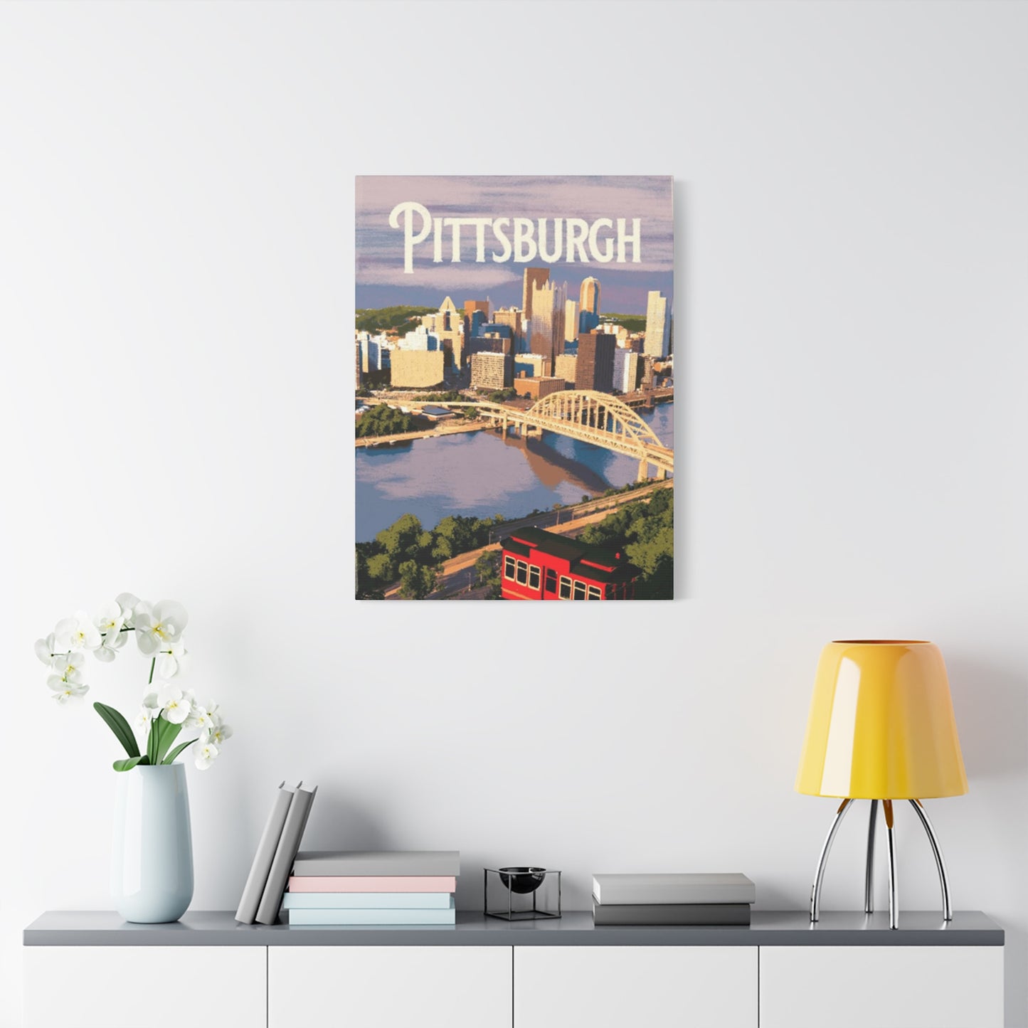 Pittsburgh Bridge & River Poster Wall Art & Canvas Prints