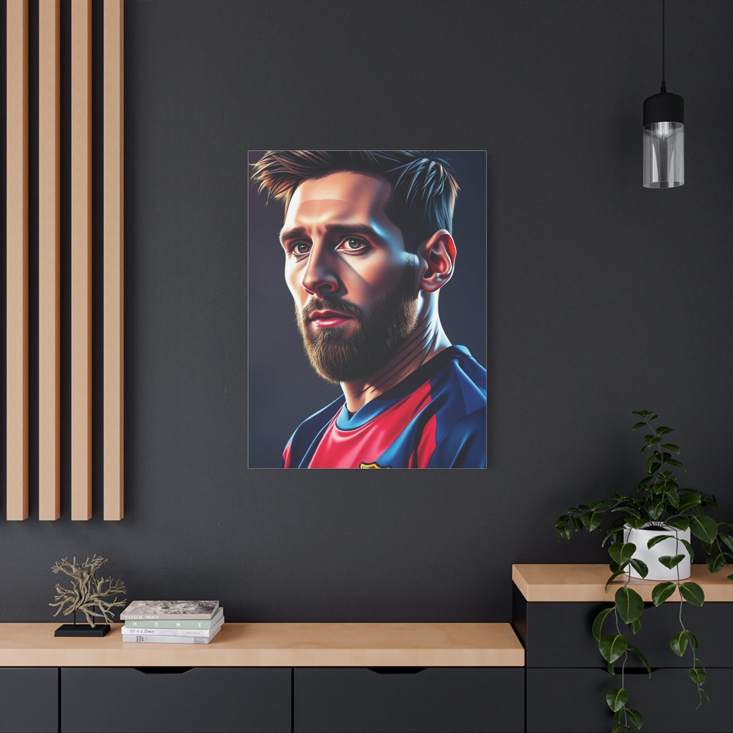 Lionel Messi Illustration Art Premium Canvas 17 Wall Art & Canvas Print