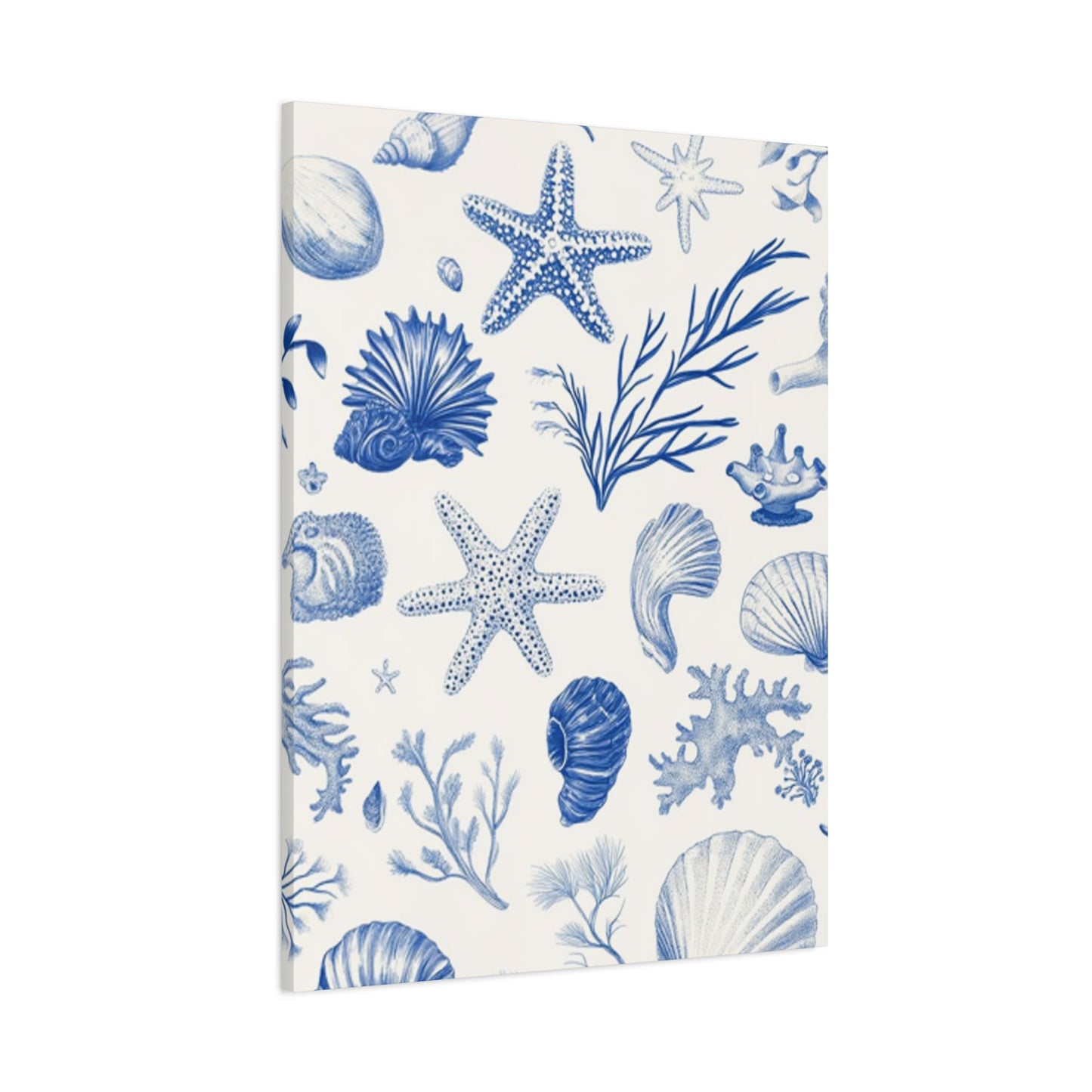 Beautiful Blue Shell Shapes Wall Art & Canvas Prints
