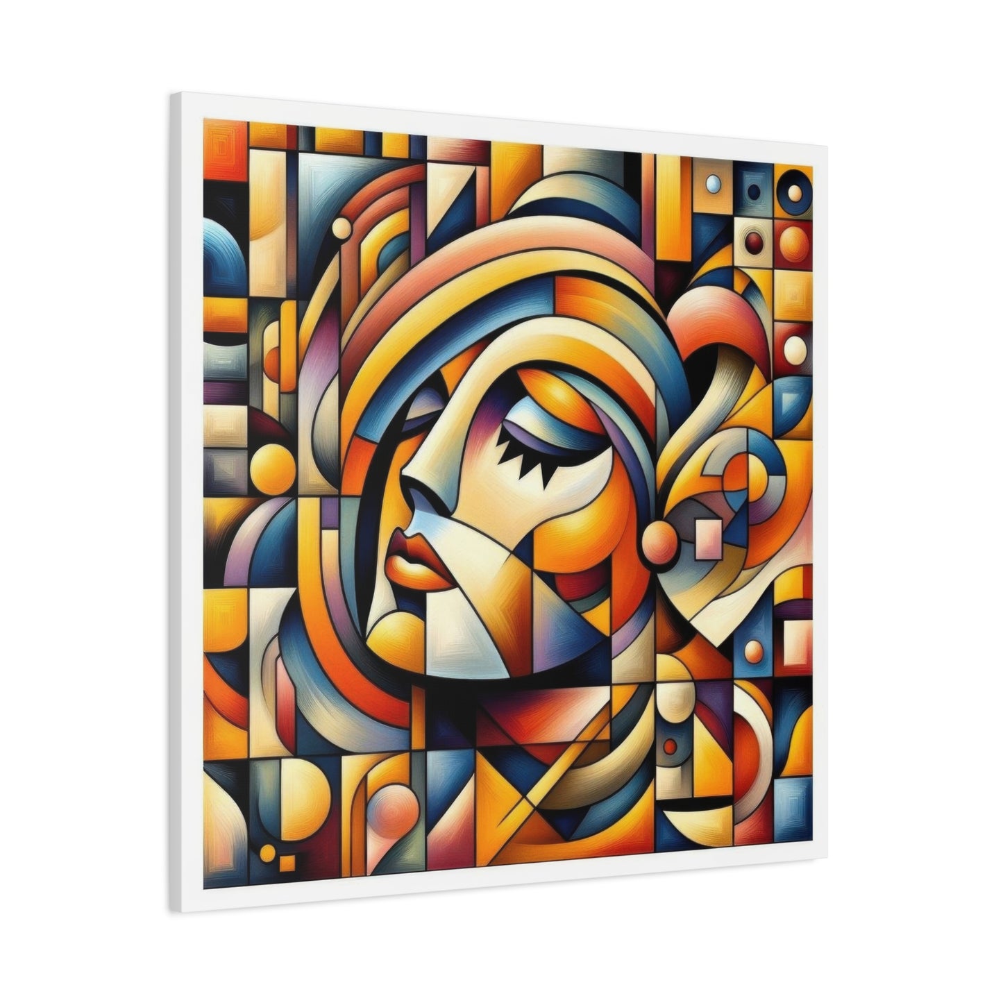Lady Face Abstract Cubism Wall Art & Canvas Prints