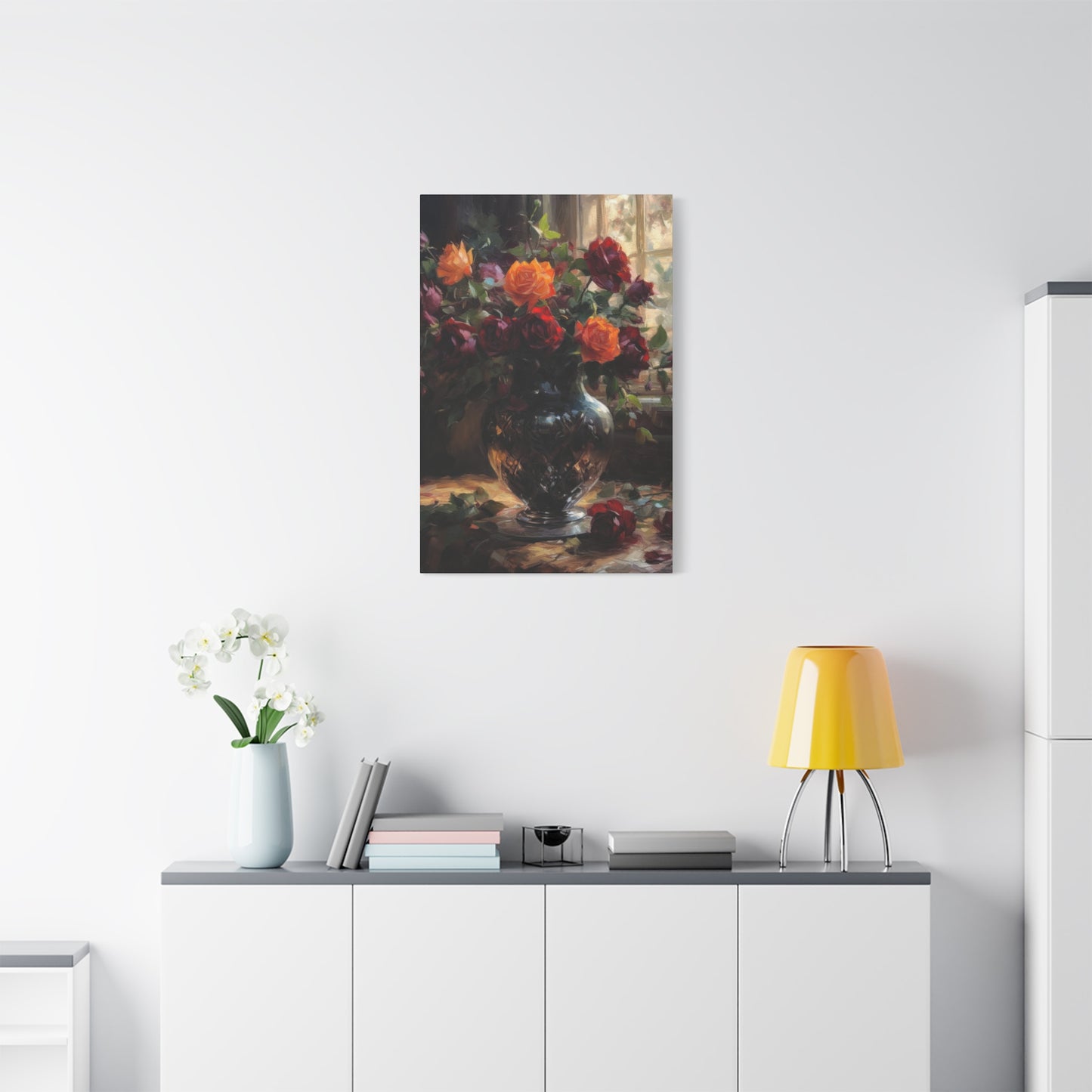 Vase Light Through Window Dark Academia Wall Art & Canvas Prints