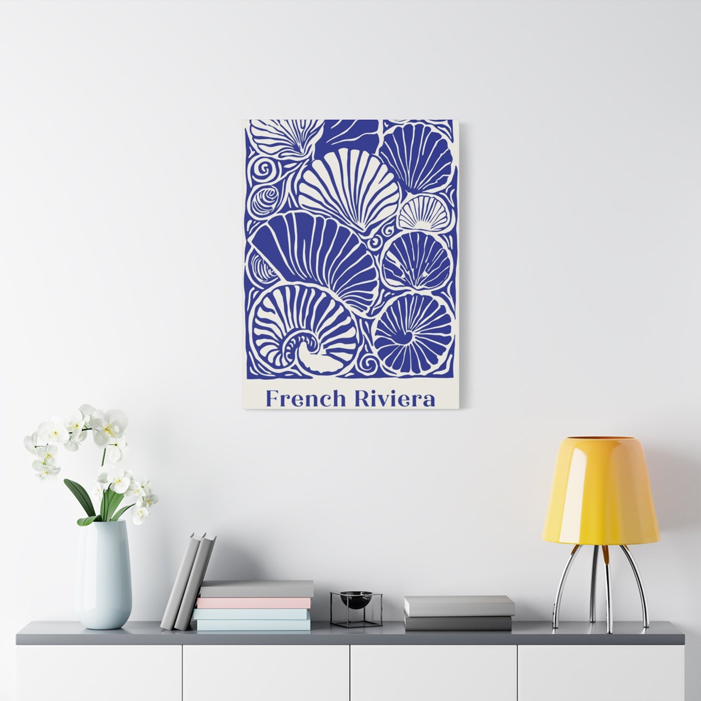 Beautiful Blue Shell Shapes Poster Wall Art & Canvas Prints