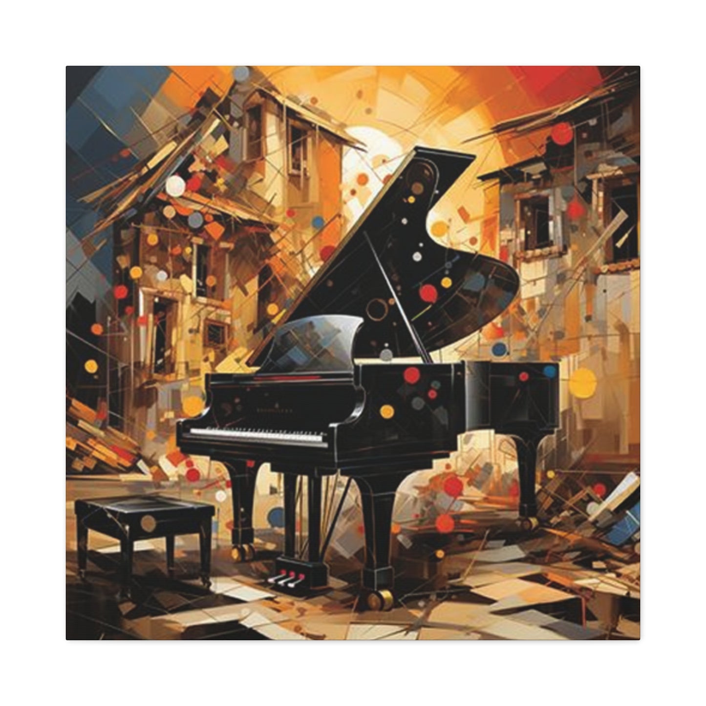 Black Piano Painting Wall Art & Canvas Prints