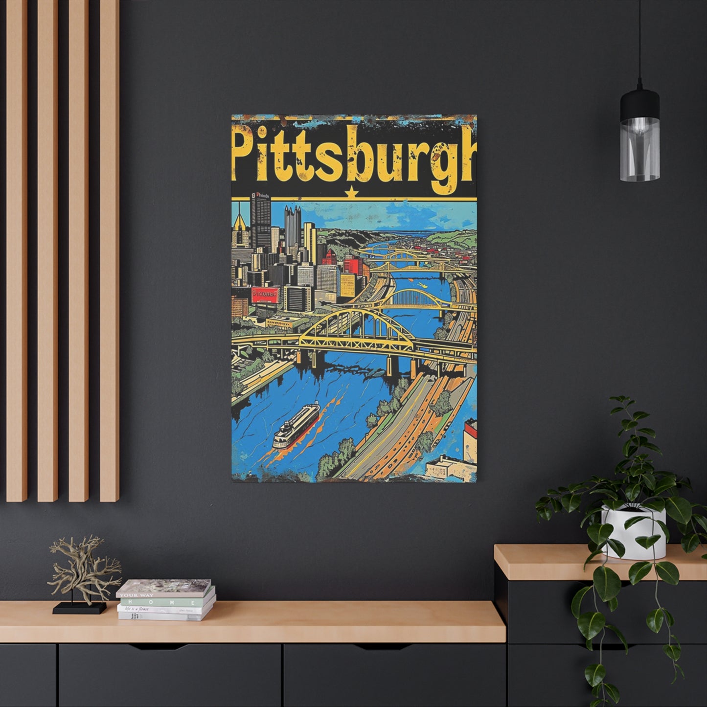 Pittsburgh Graffiti Steel Bridge Poster Wall Art & Canvas Prints
