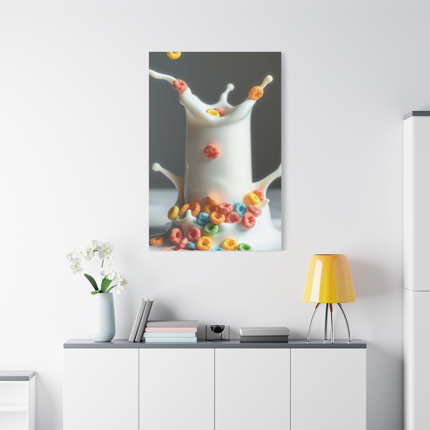 Fruit Loops in Milk Art Premium Canvas 16 Wall Art & Canvas Print