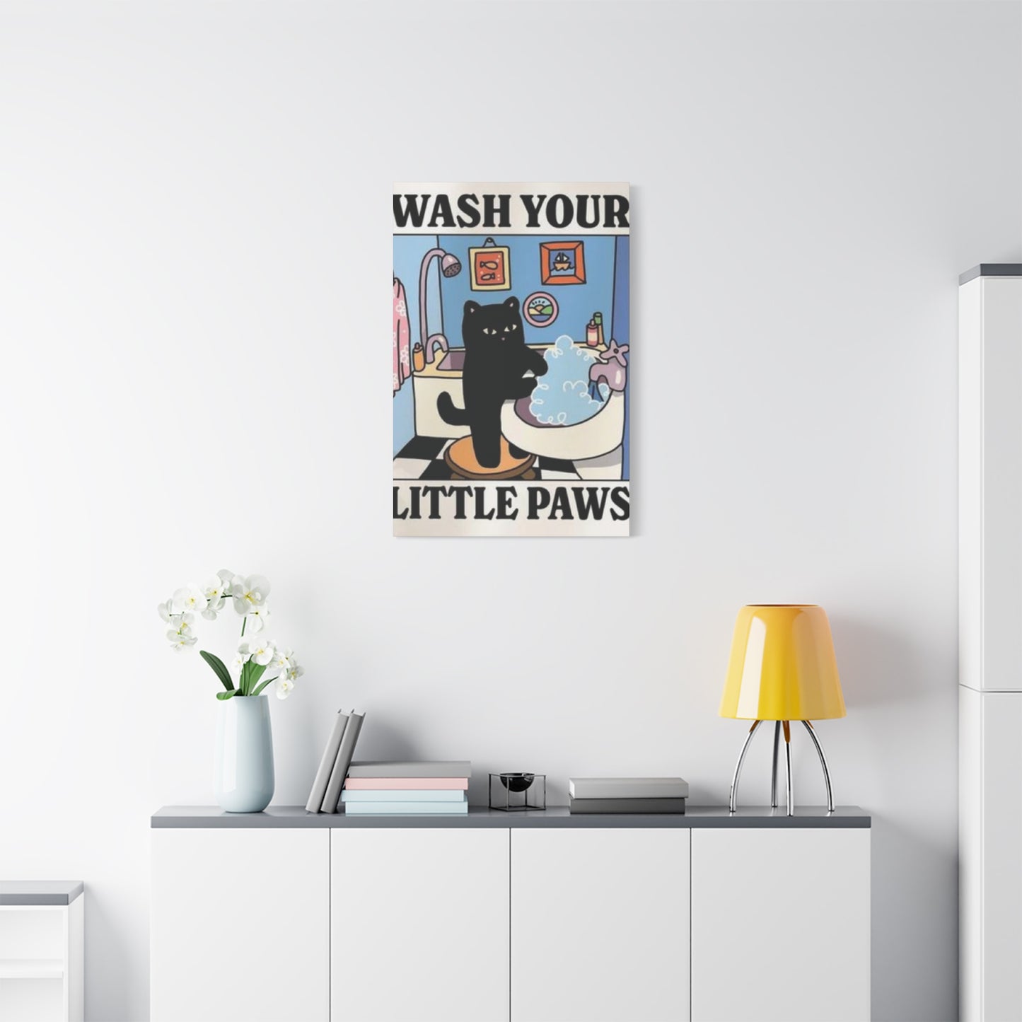 Wash Your Paws Poster Laundry Wall Art & Canvas Prints
