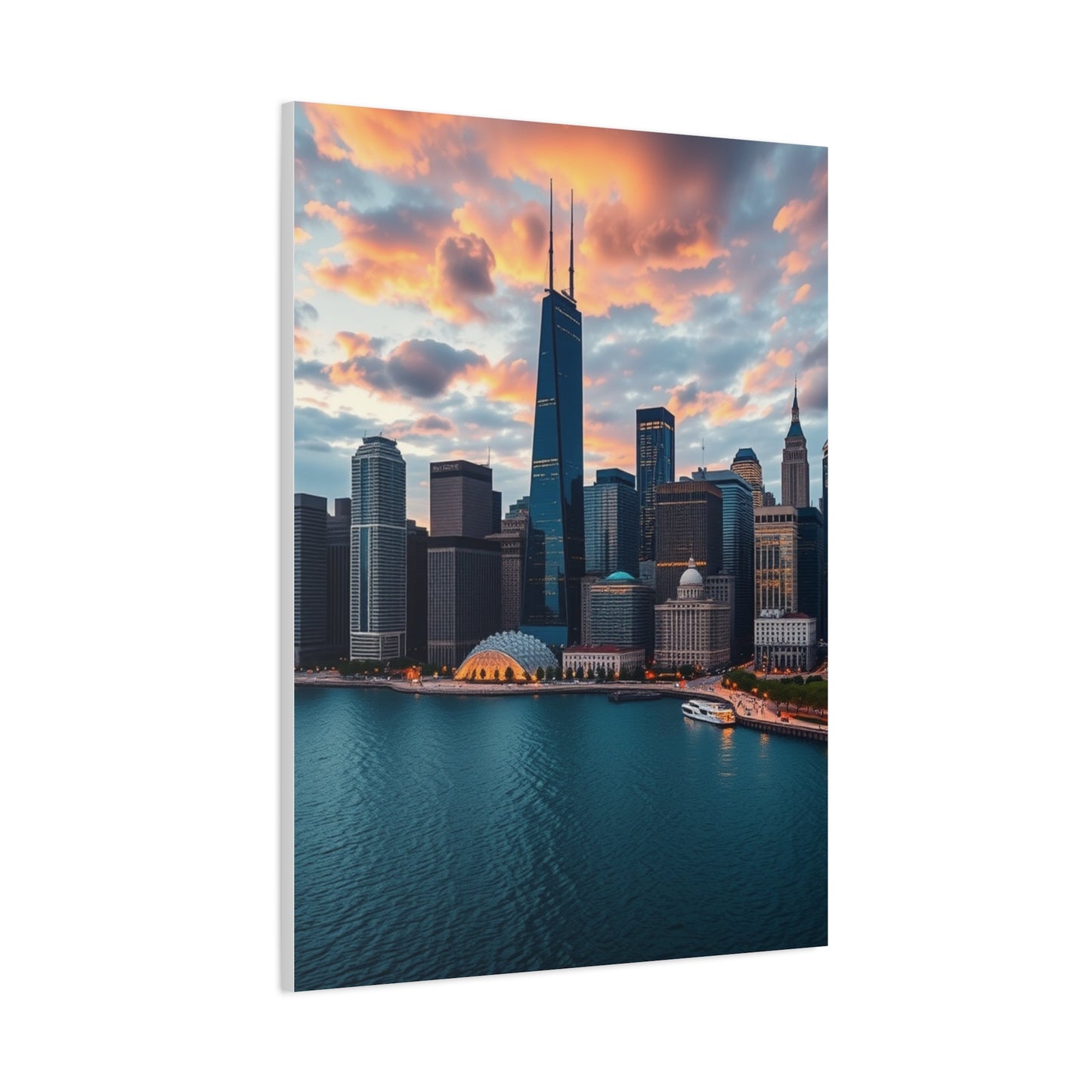 Chicago Skylines Art Canvas Art 7 Wall Art & Canvas Print
