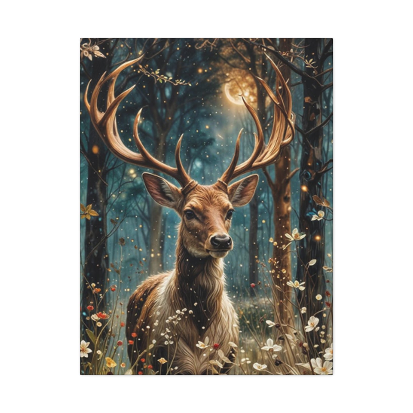 Golden Magical Reindeer Wall Art & Canvas Prints