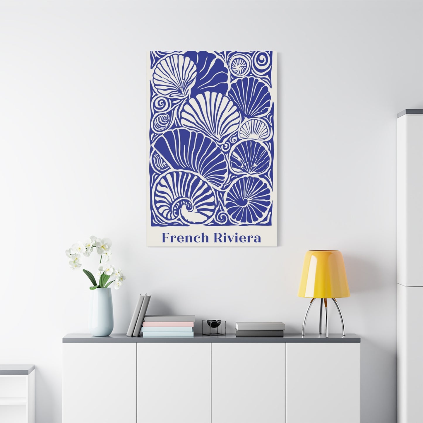 Beautiful Blue Shell Shapes Poster Wall Art & Canvas Prints